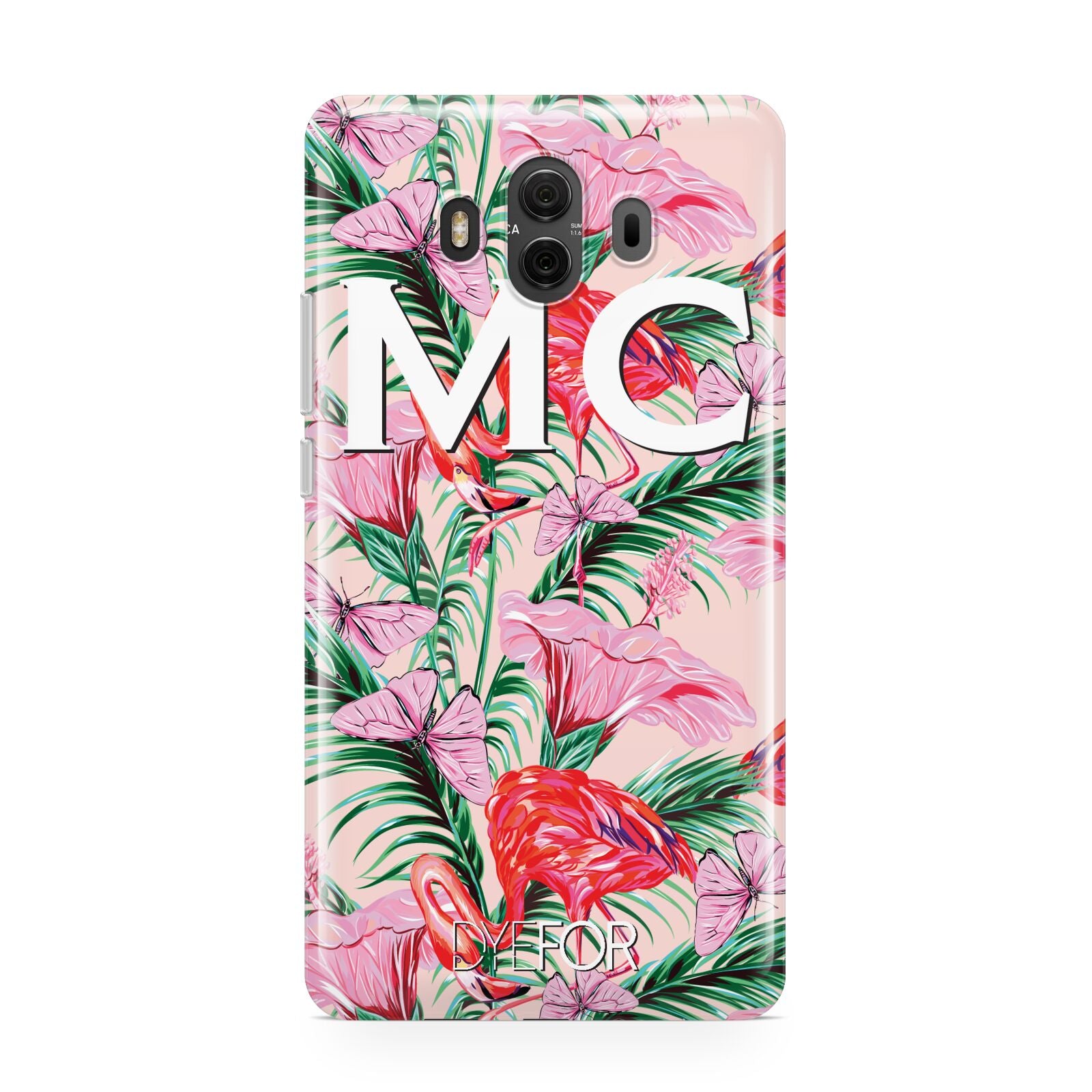 Personalised Tropical Pink Flamingo Huawei Mate 10 Protective Phone Case