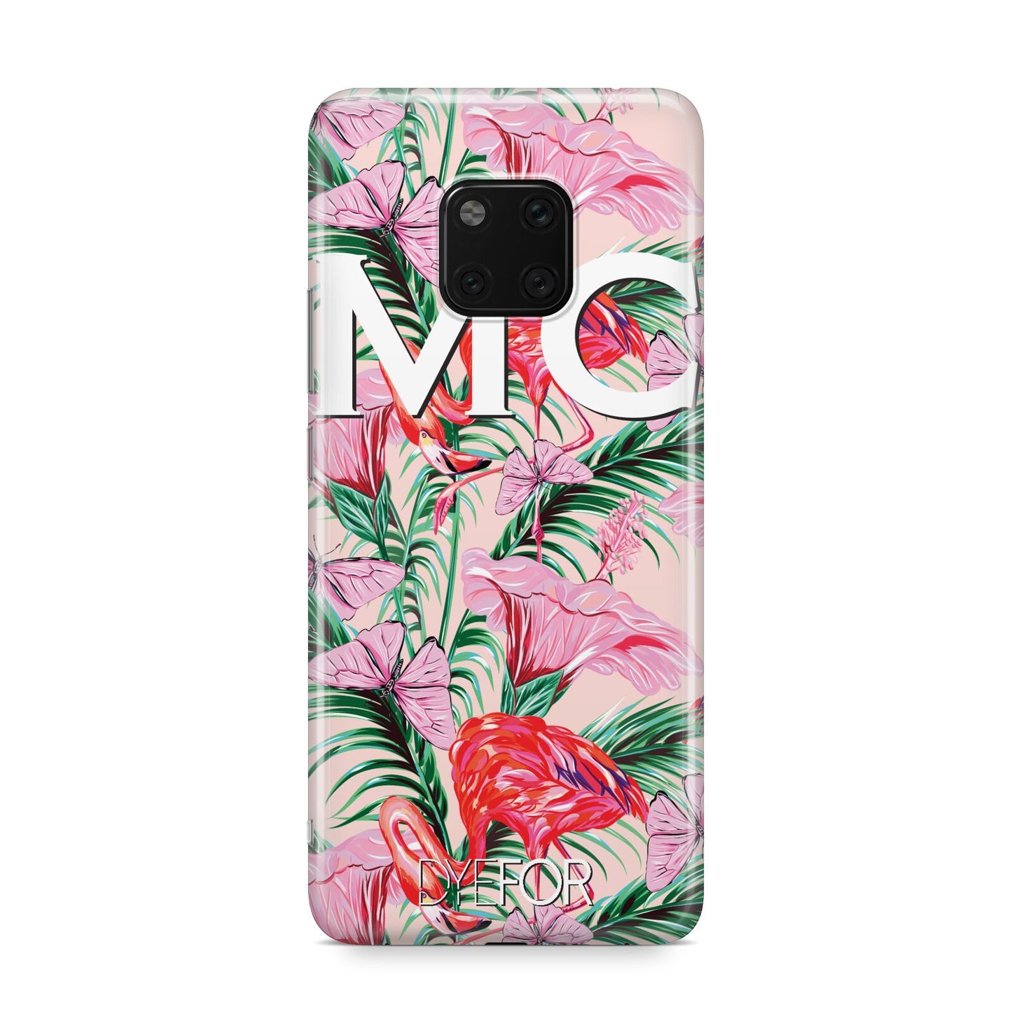 Personalised Tropical Pink Flamingo Huawei Mate 20 Pro Phone Case