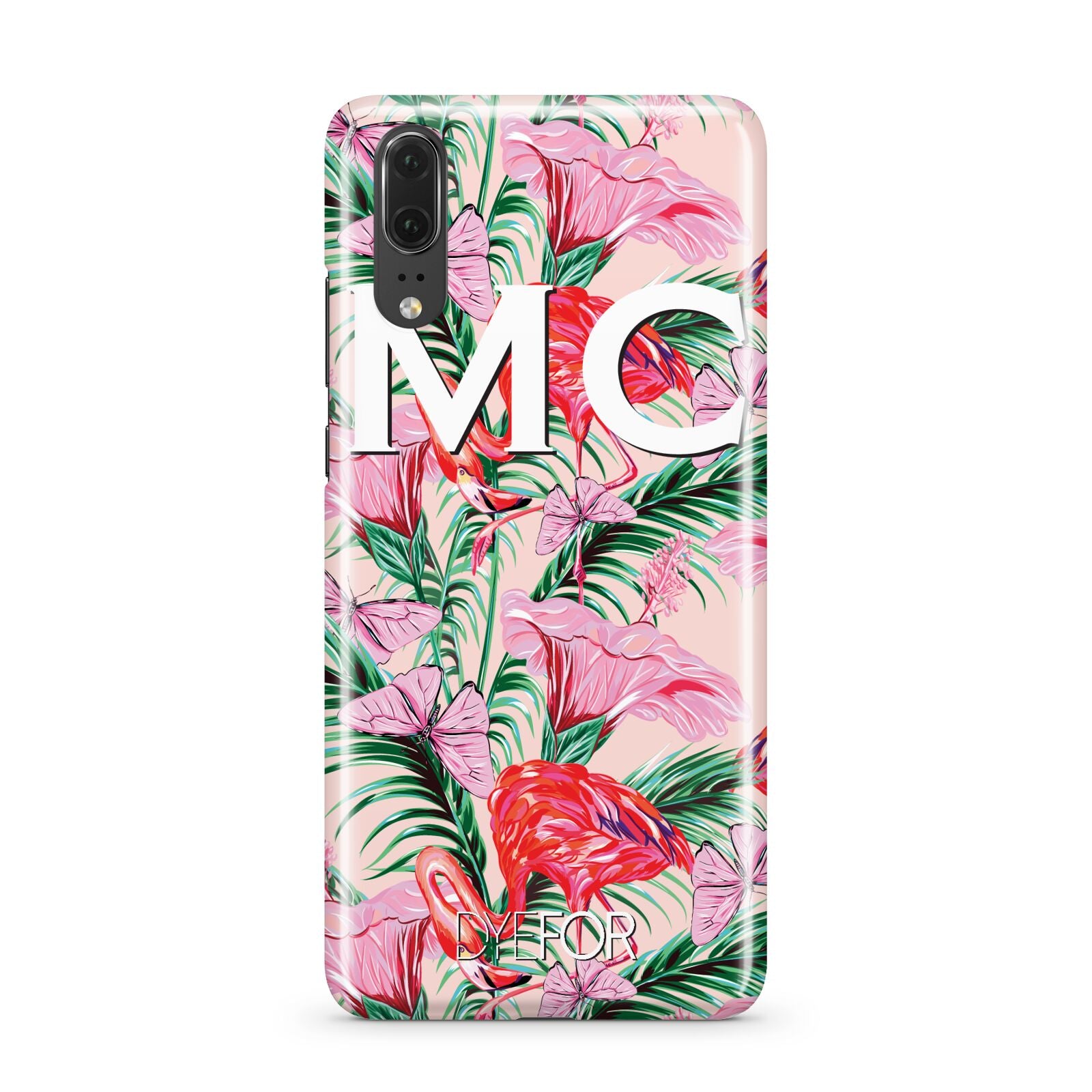 Personalised Tropical Pink Flamingo Huawei P20 Phone Case