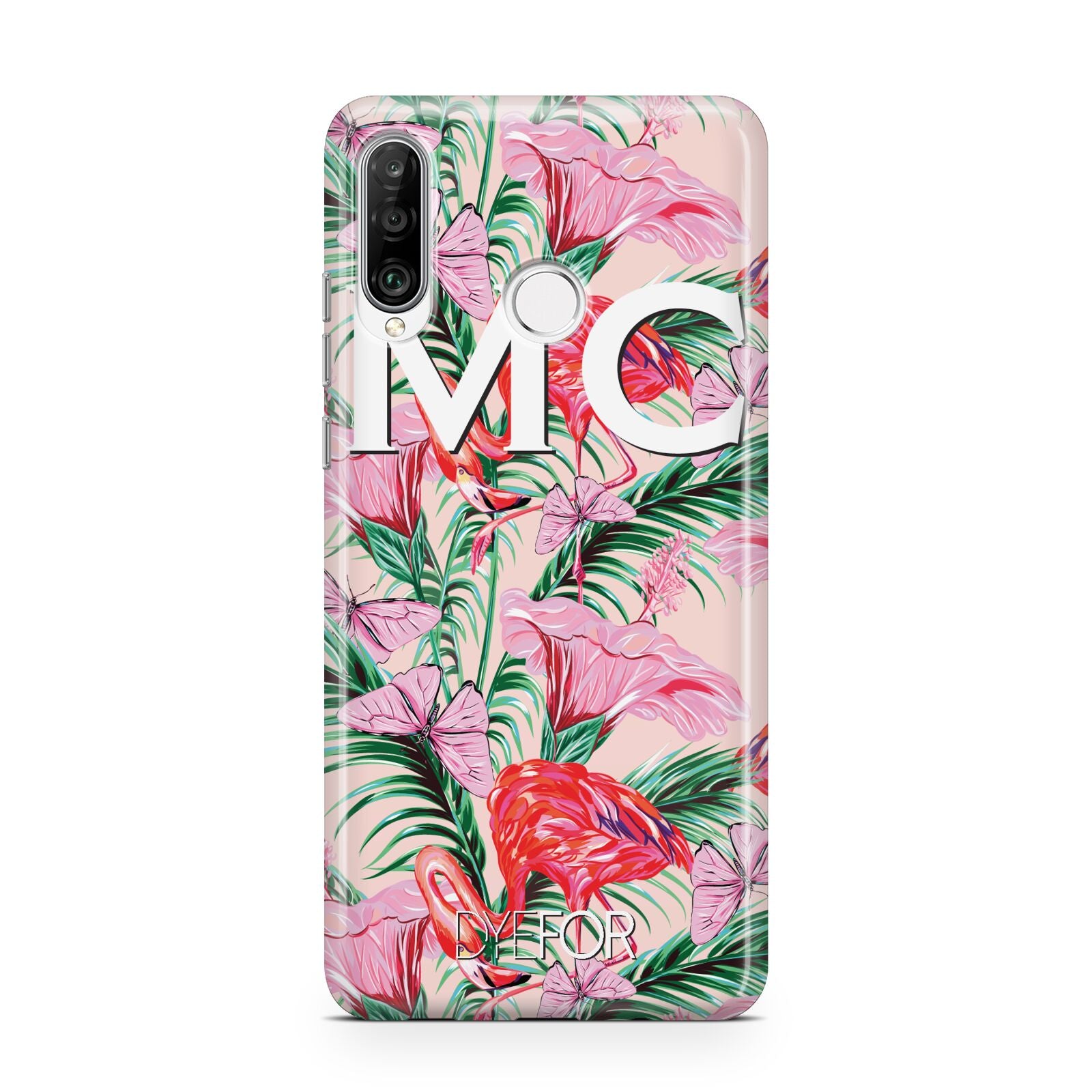 Personalised Tropical Pink Flamingo Huawei P30 Lite Phone Case