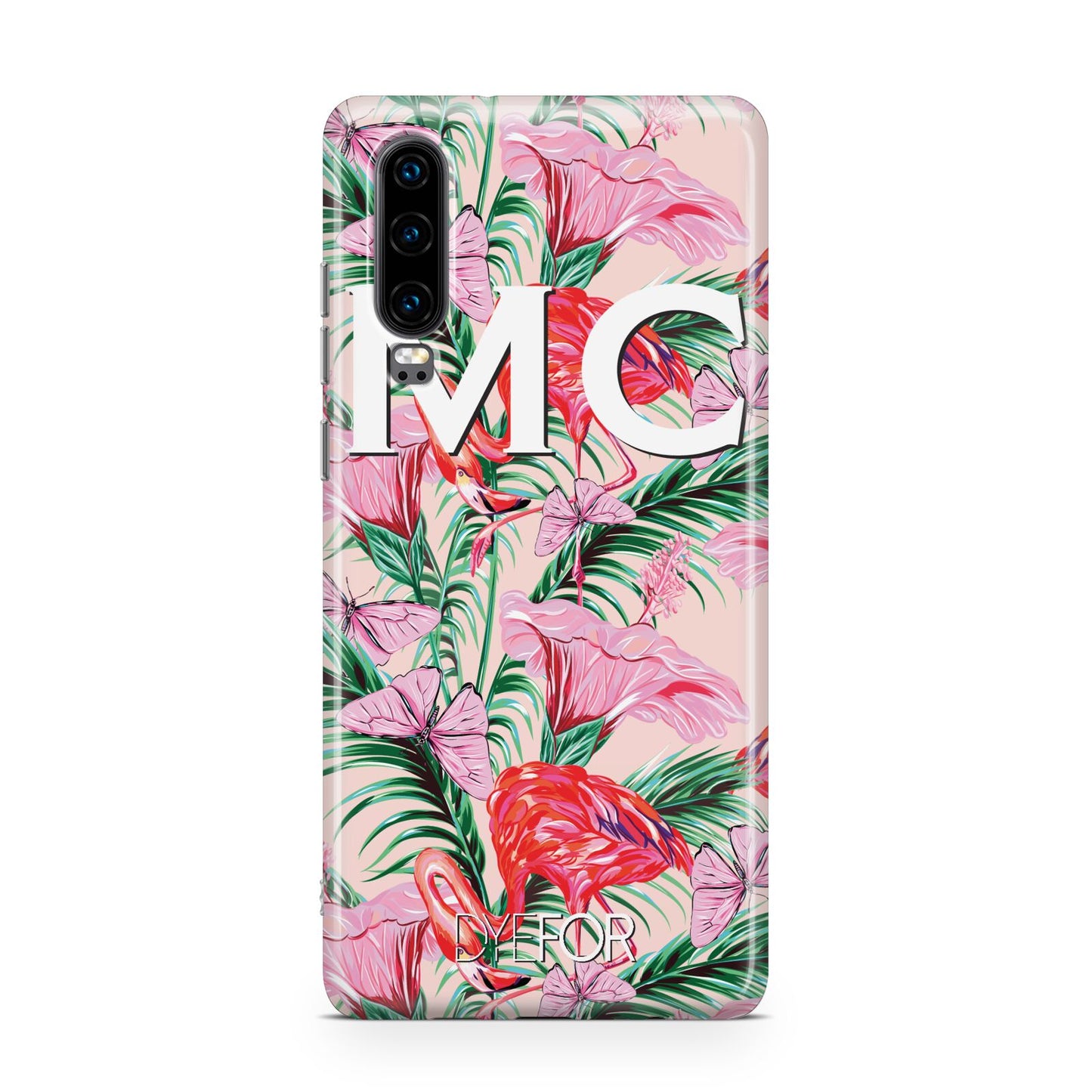 Personalised Tropical Pink Flamingo Huawei P30 Phone Case