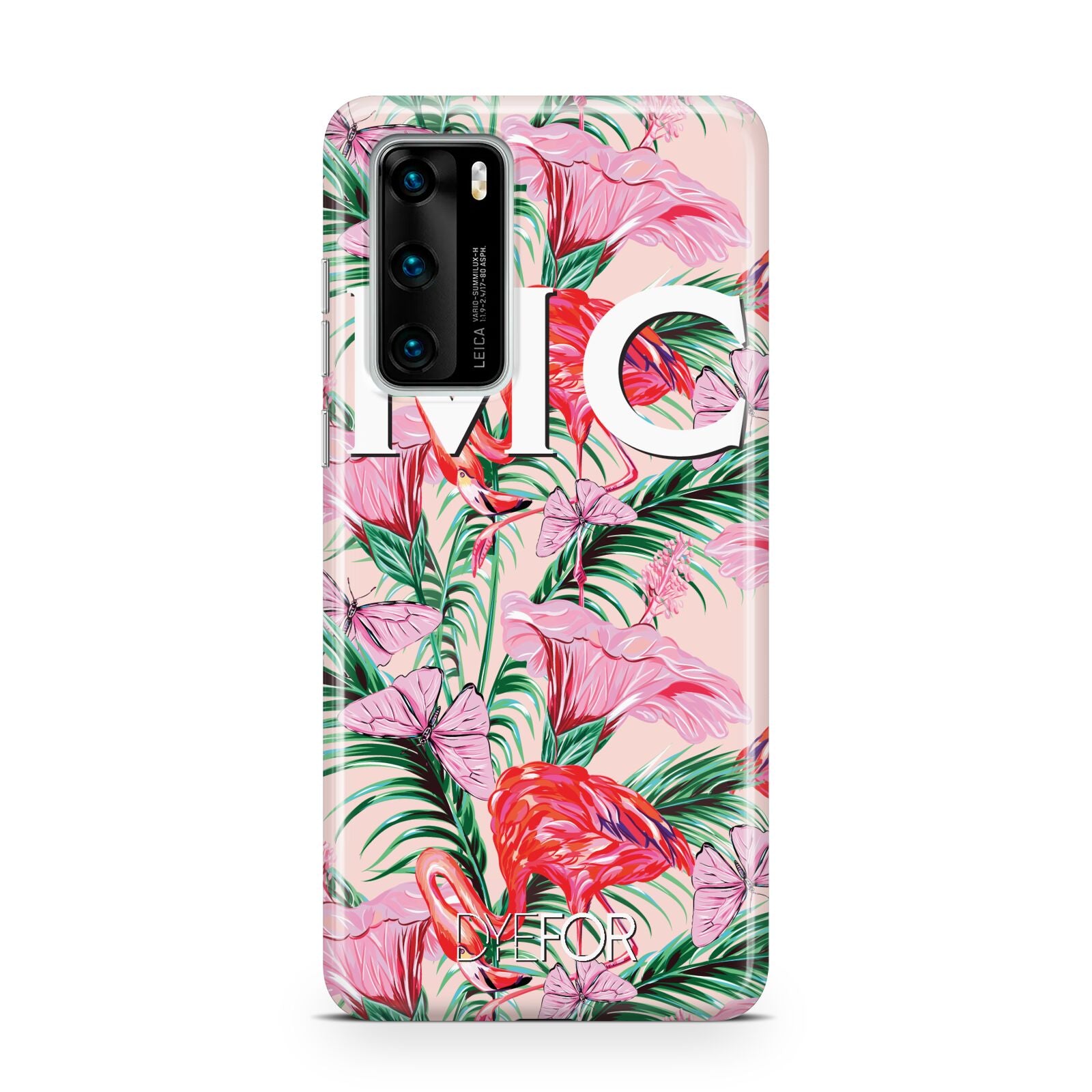 Personalised Tropical Pink Flamingo Huawei P40 Phone Case