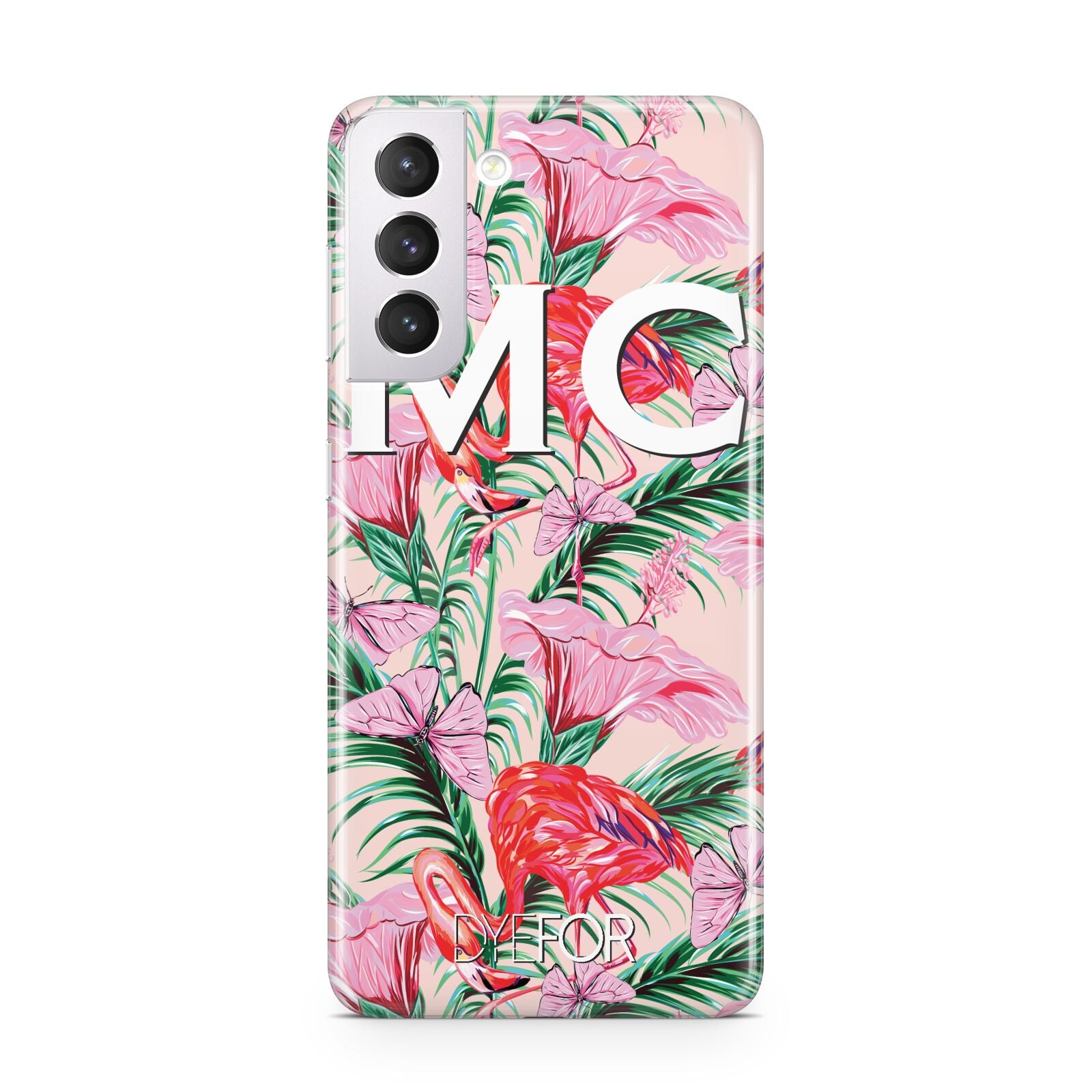 Personalised Tropical Pink Flamingo Samsung S21 Case