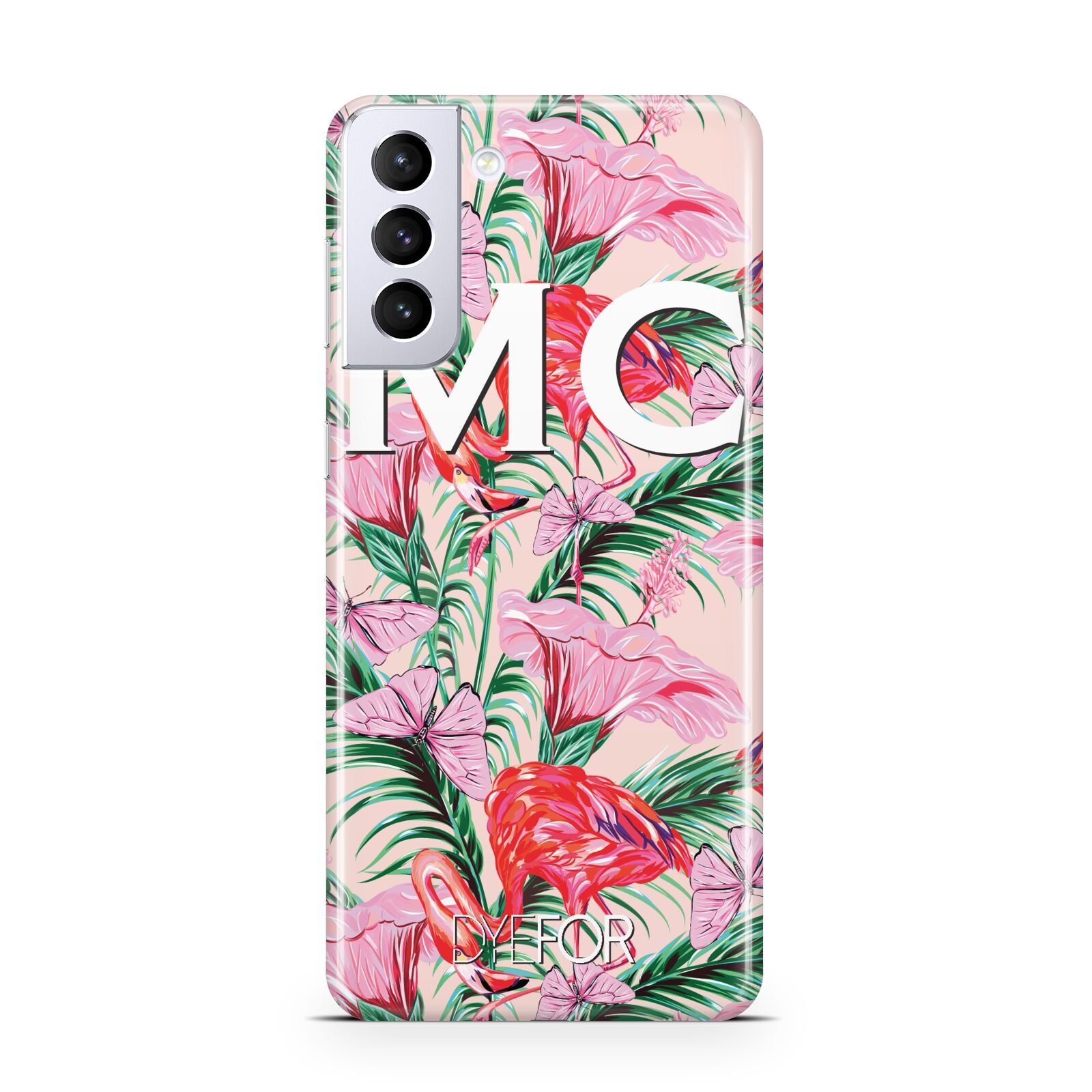 Personalised Tropical Pink Flamingo Samsung S21 Plus Case