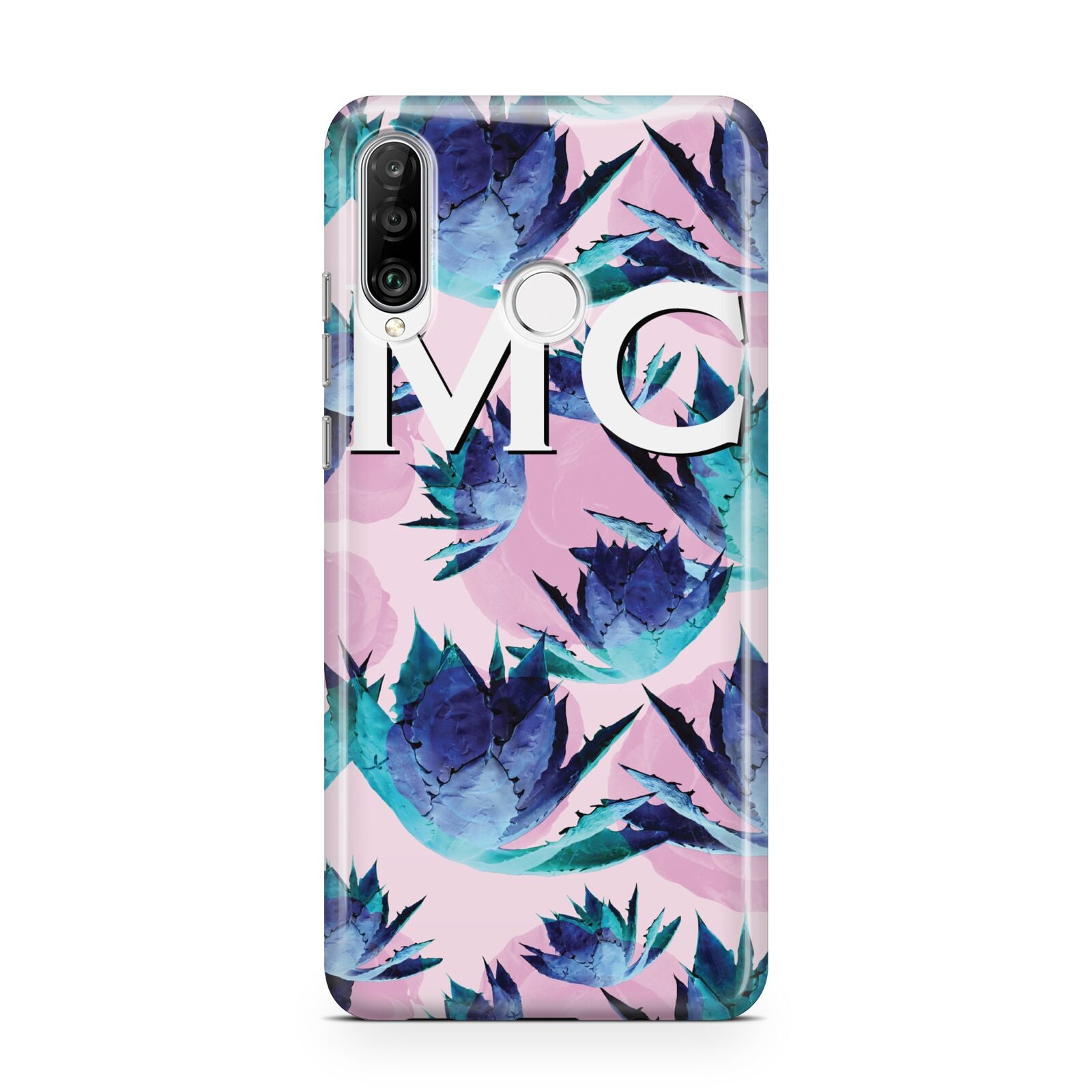 Personalised Tropical Pink Green Abstract Huawei P30 Lite Phone Case