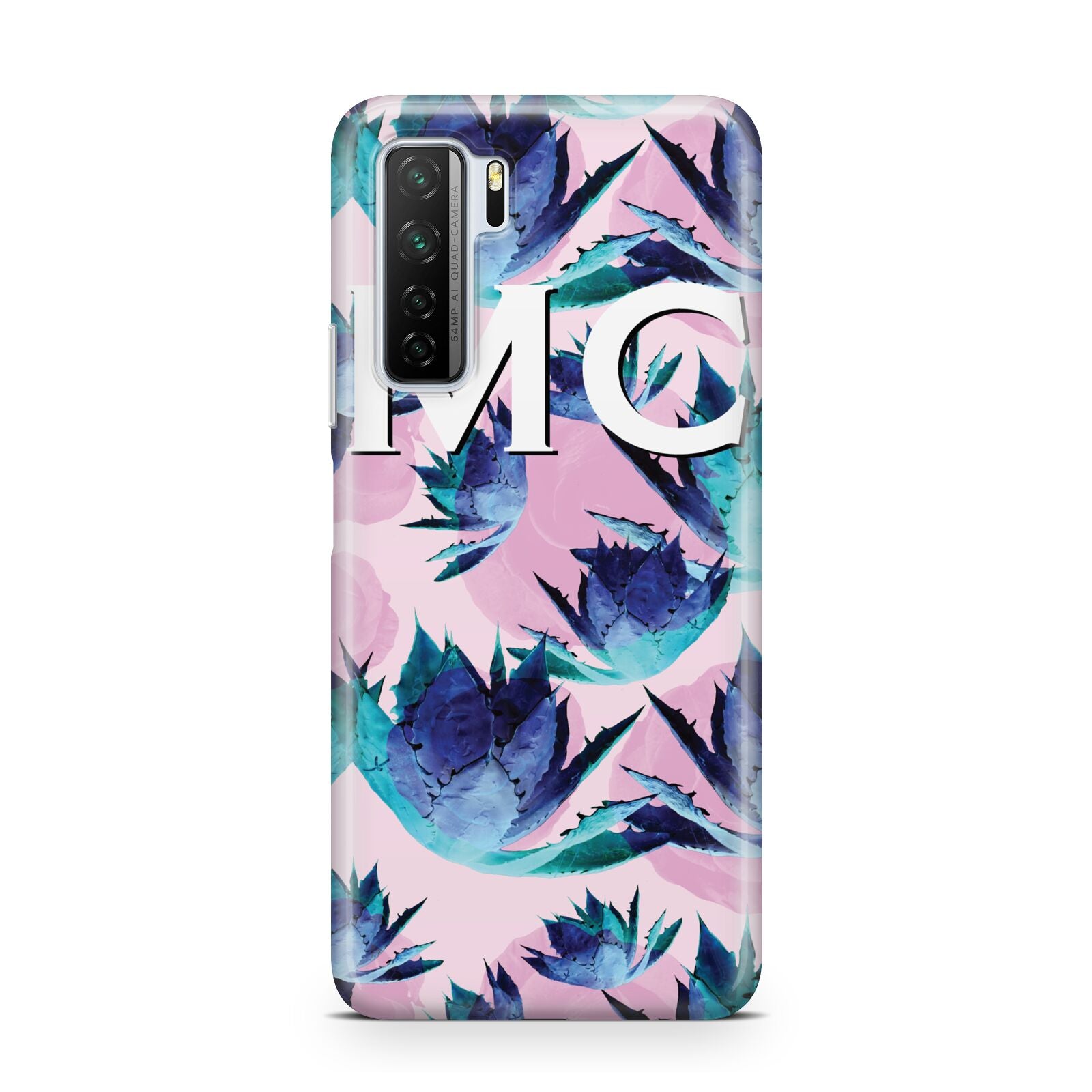 Personalised Tropical Pink Green Abstract Huawei P40 Lite 5G Phone Case