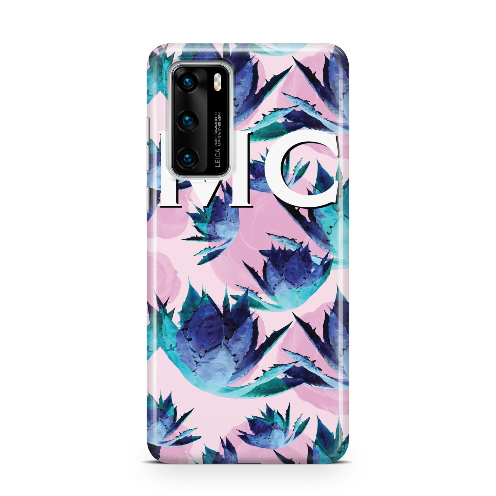 Personalised Tropical Pink Green Abstract Huawei P40 Phone Case