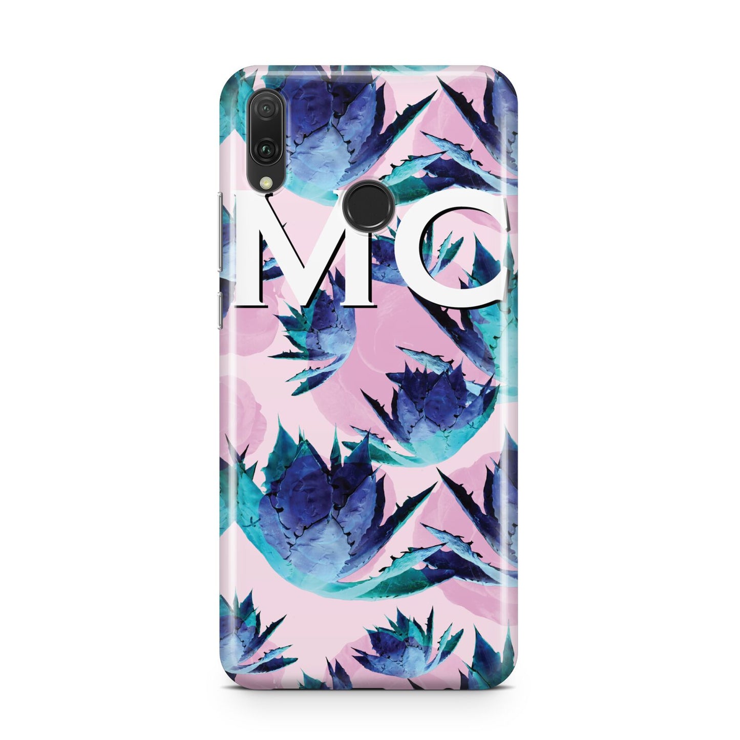 Personalised Tropical Pink Green Abstract Huawei Y9 2019