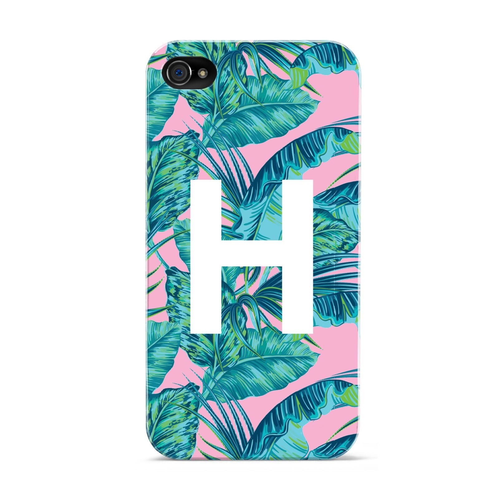 Personalised Tropical Pink and Green Apple iPhone 4s Case