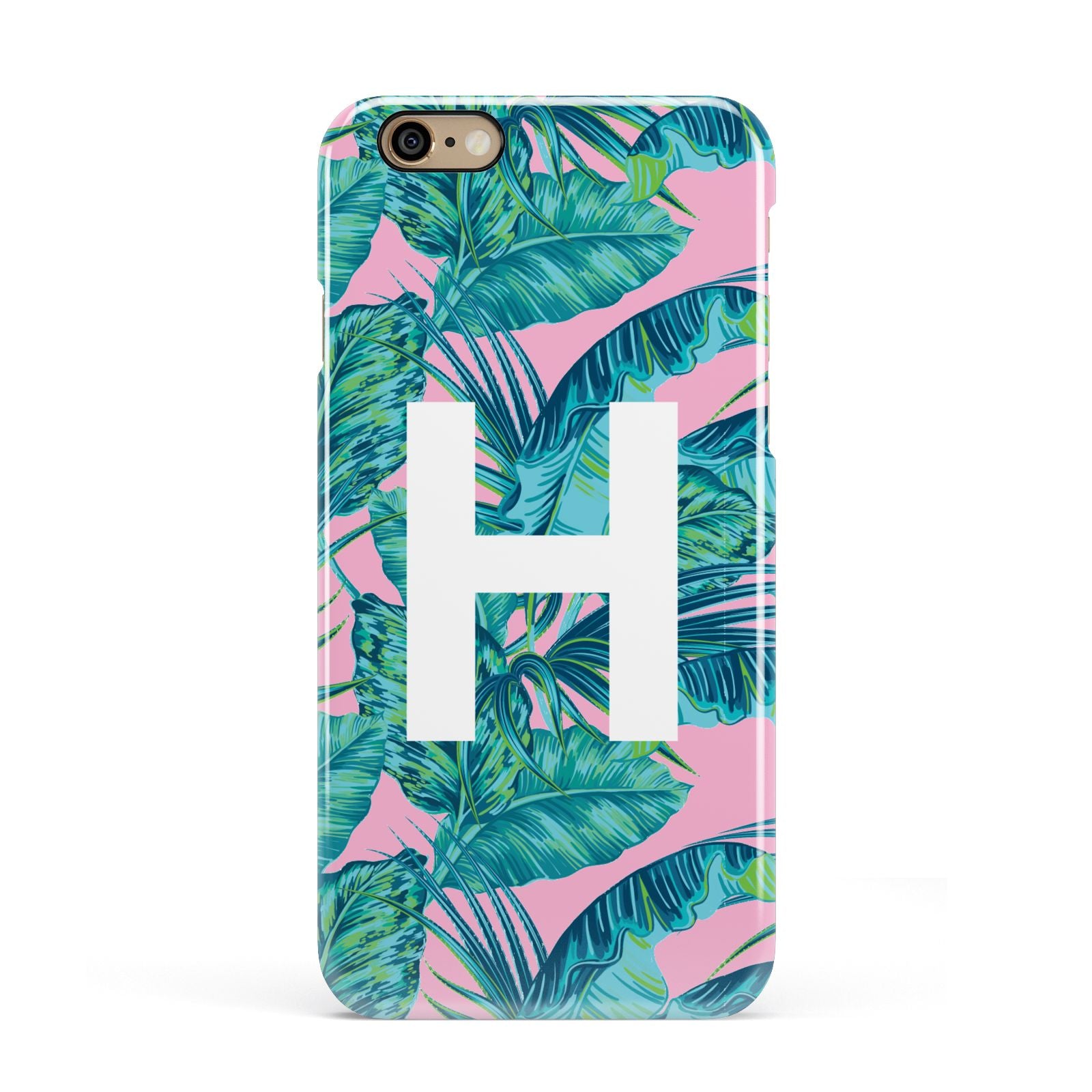 Personalised Tropical Pink and Green Apple iPhone 6 3D Snap Case