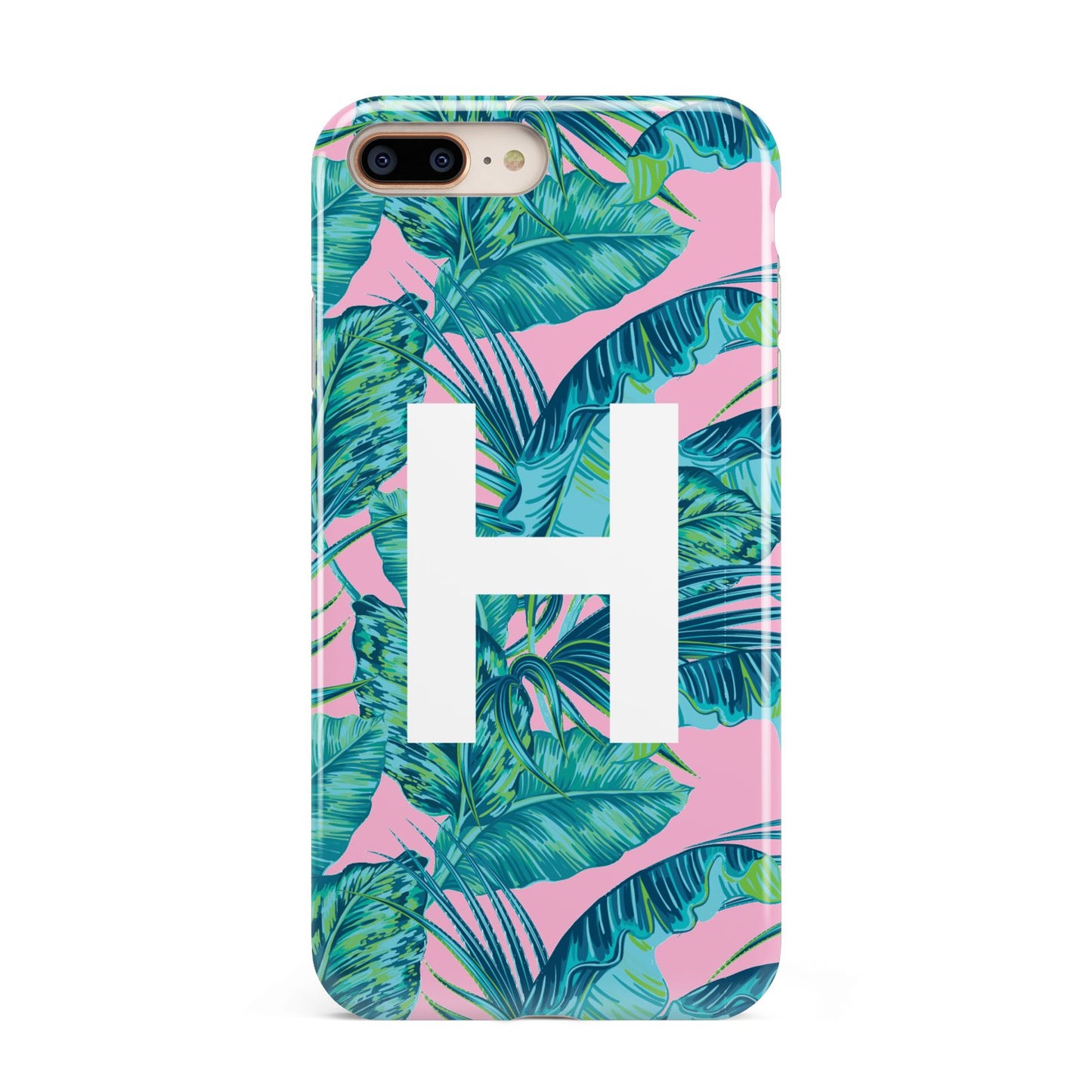 Personalised Tropical Pink and Green Apple iPhone 7 8 Plus 3D Tough Case