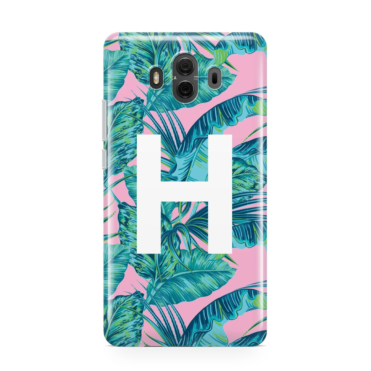 Personalised Tropical Pink and Green Huawei Mate 10 Protective Phone Case