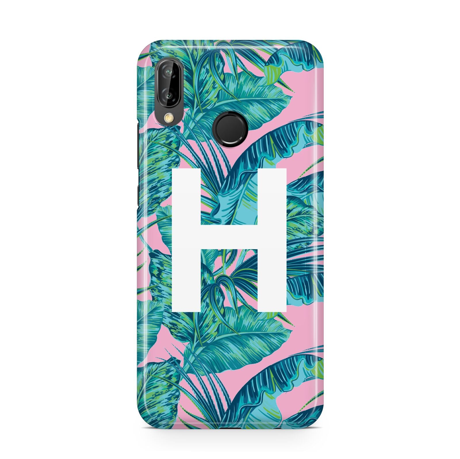 Personalised Tropical Pink and Green Huawei P20 Lite Phone Case