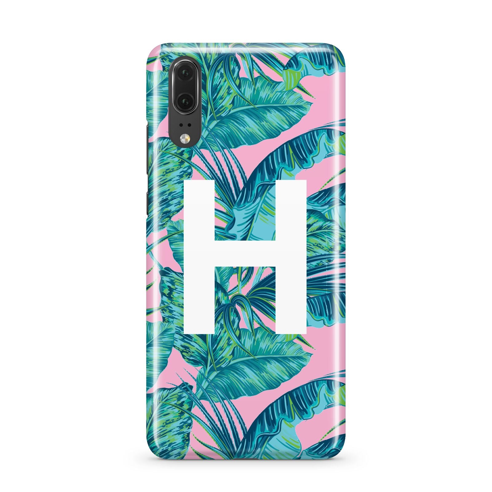 Personalised Tropical Pink and Green Huawei P20 Phone Case