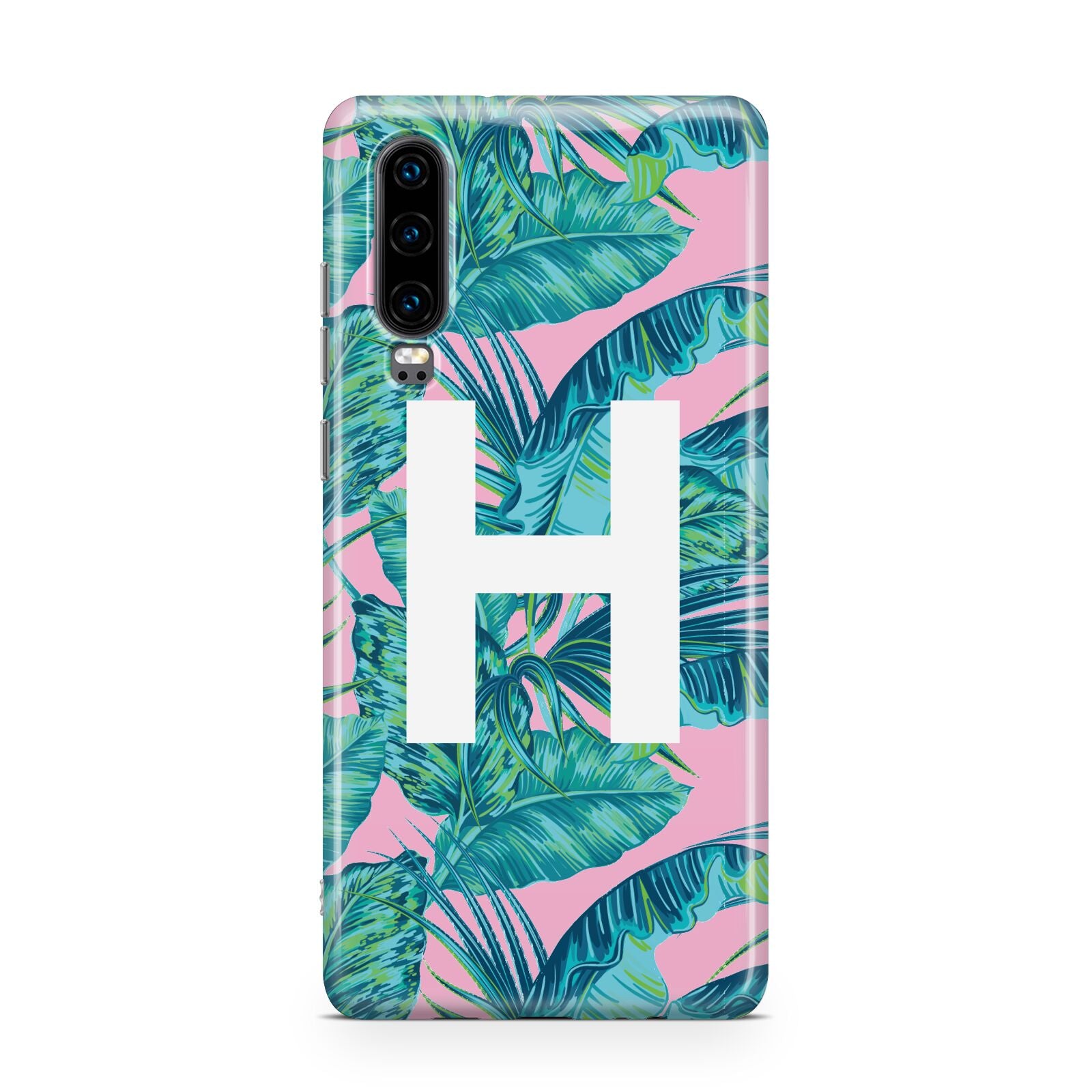 Personalised Tropical Pink and Green Huawei P30 Phone Case