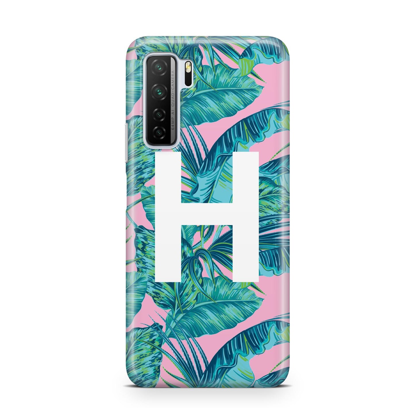 Personalised Tropical Pink and Green Huawei P40 Lite 5G Phone Case