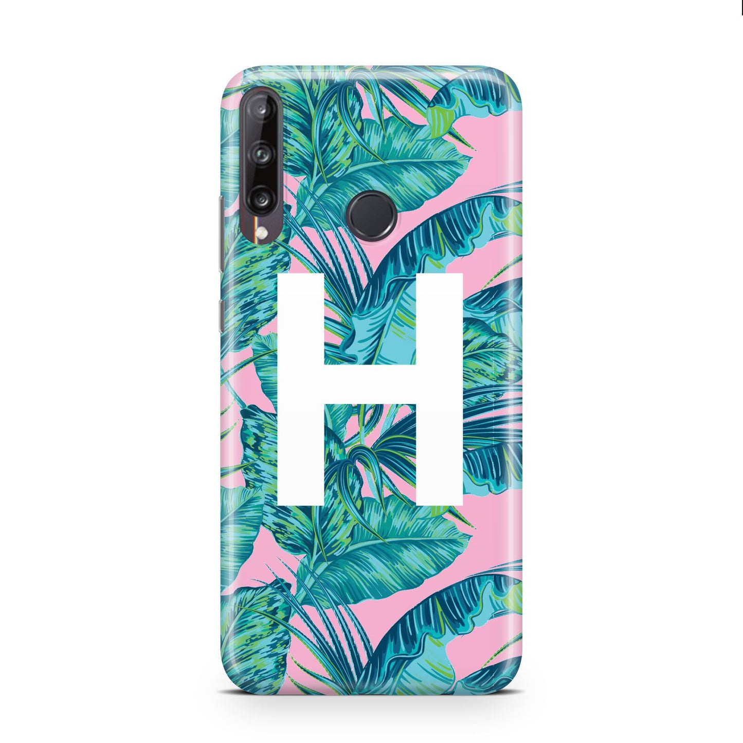 Personalised Tropical Pink and Green Huawei P40 Lite E Phone Case