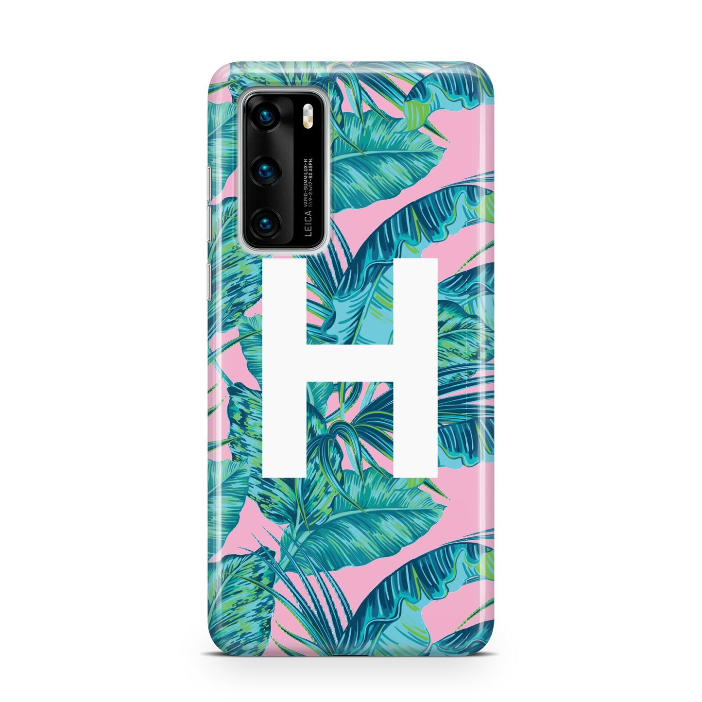 Personalised Tropical Pink and Green Huawei P40 Phone Case