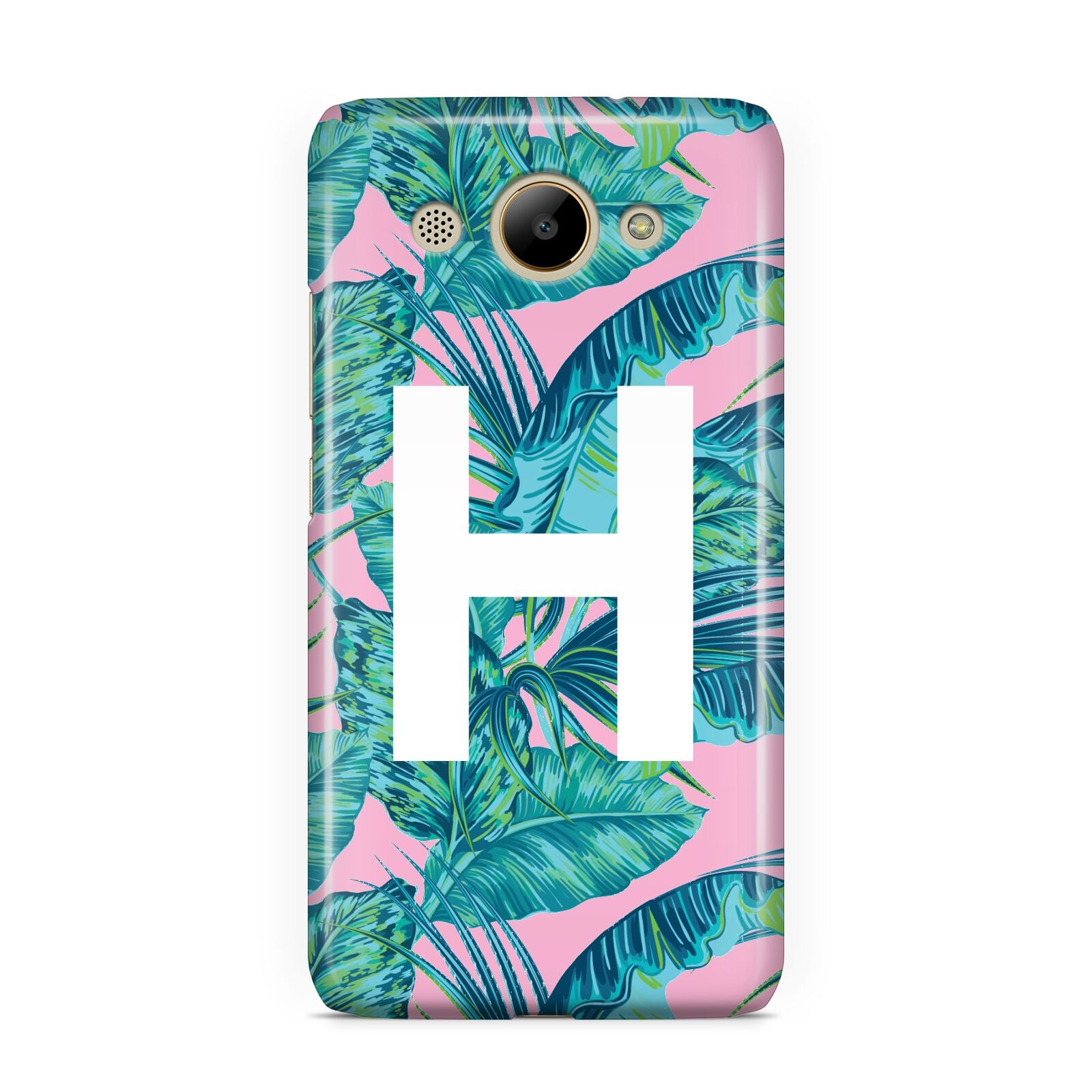 Personalised Tropical Pink and Green Huawei Y3 2017