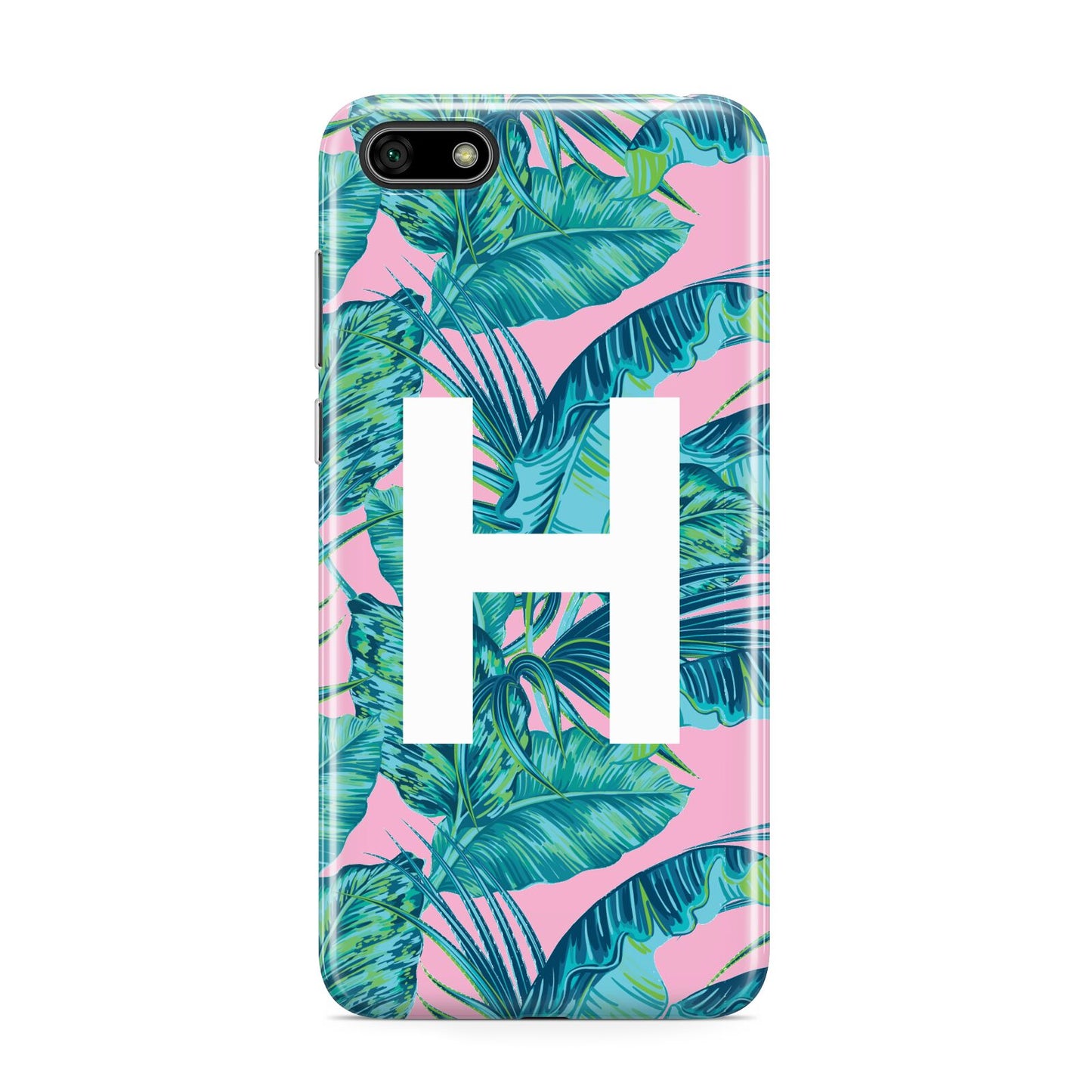 Personalised Tropical Pink and Green Huawei Y5 Prime 2018 Phone Case