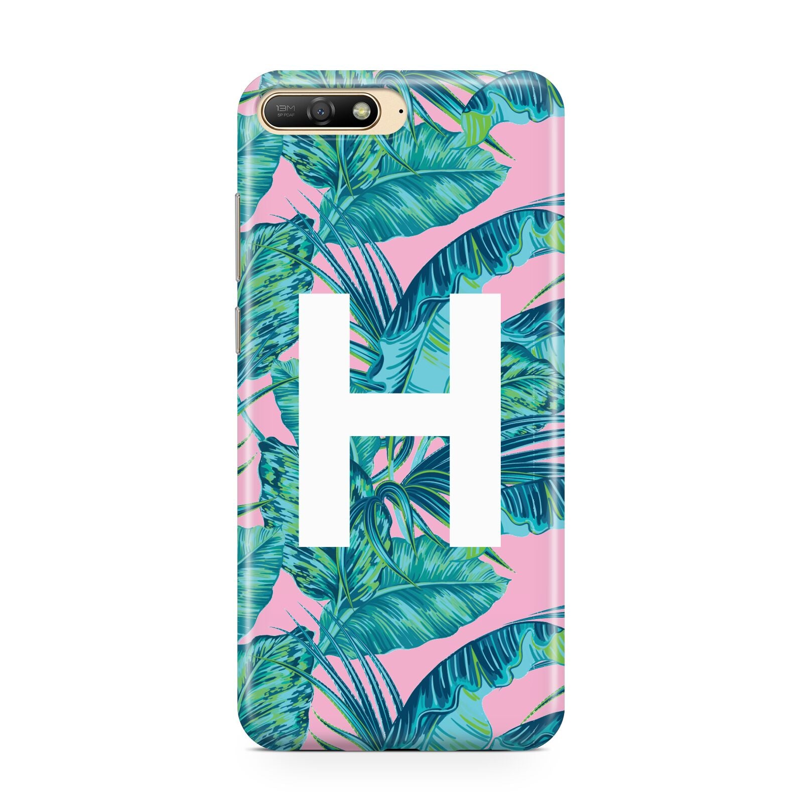 Personalised Tropical Pink and Green Huawei Y6 2018