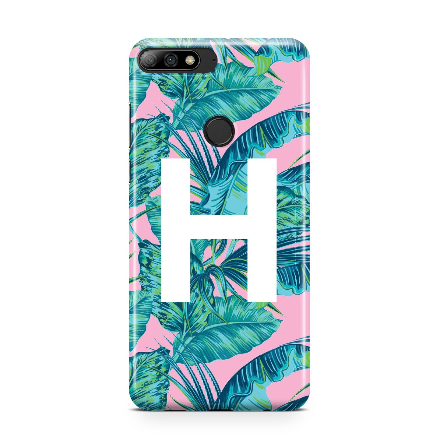 Personalised Tropical Pink and Green Huawei Y7 2018