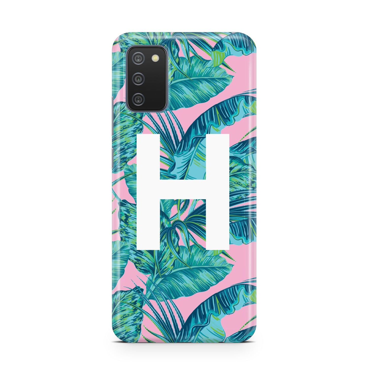 Personalised Tropical Pink and Green Samsung A02s Case