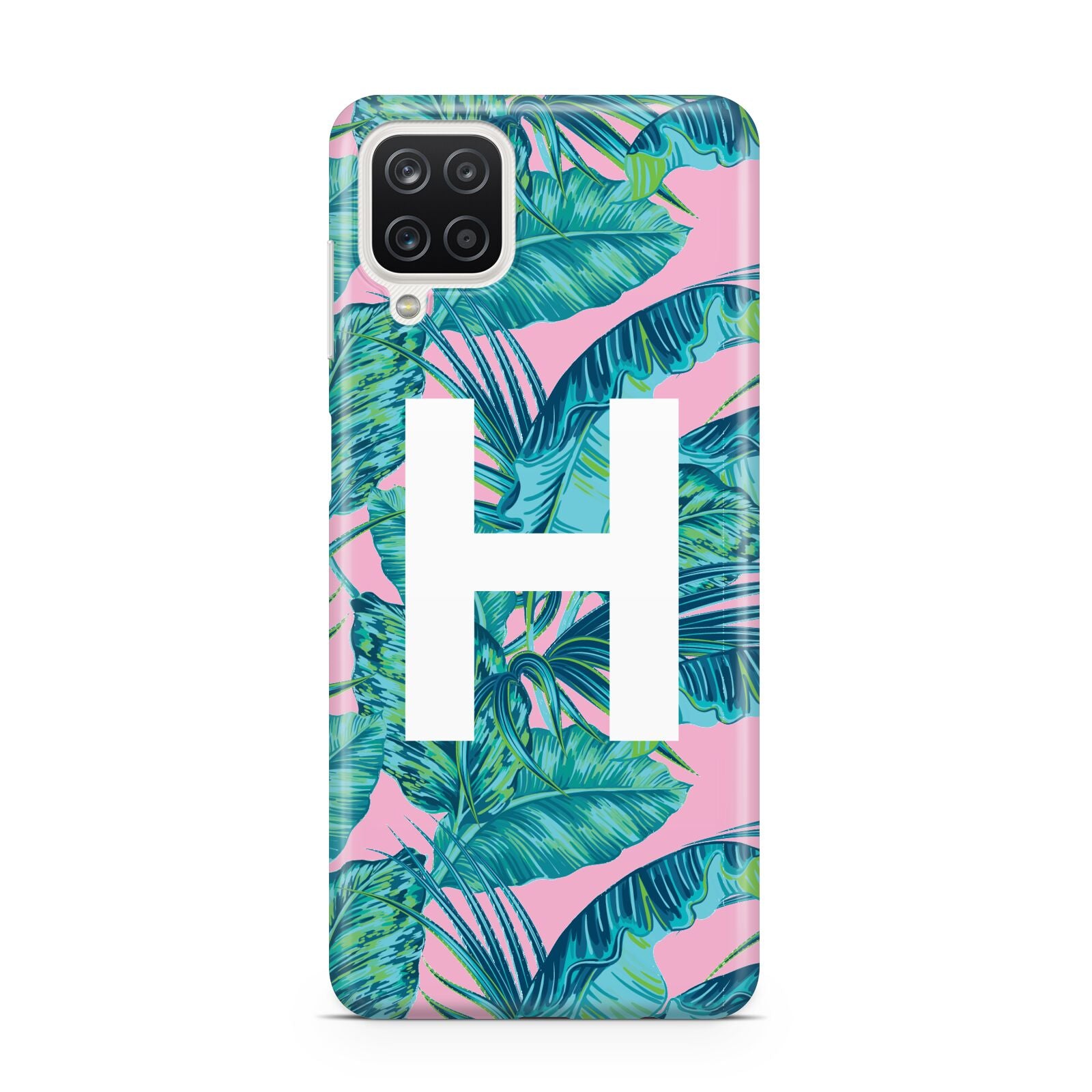 Personalised Tropical Pink and Green Samsung A12 Case