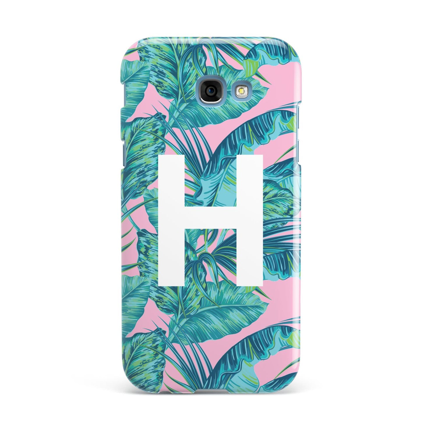 Personalised Tropical Pink and Green Samsung Galaxy A7 2017 Case