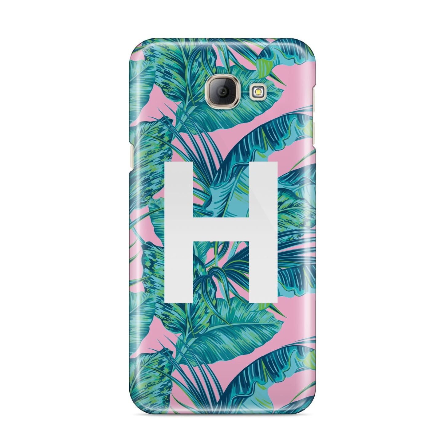 Personalised Tropical Pink and Green Samsung Galaxy A8 2016 Case