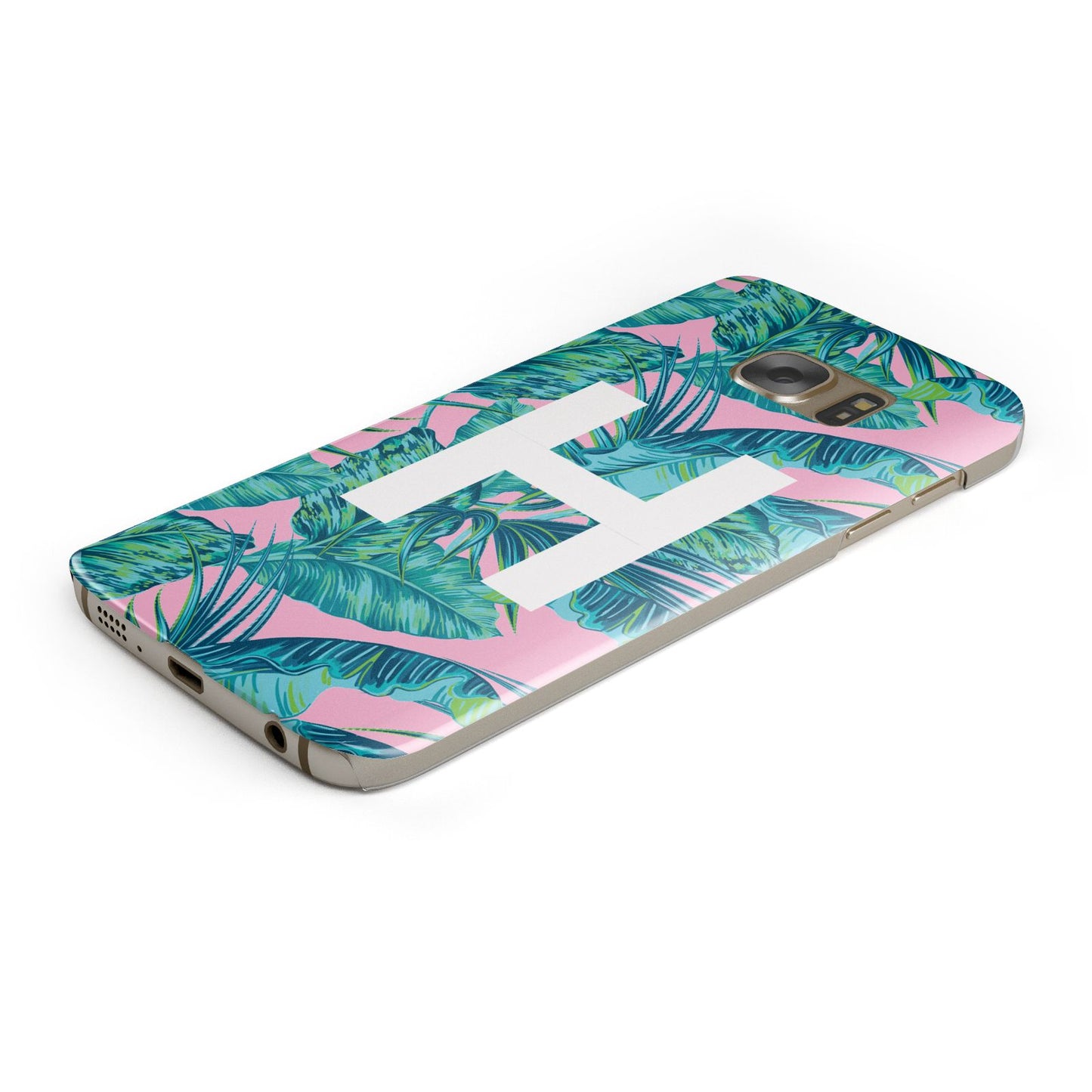 Personalised Tropical Pink and Green Samsung Galaxy Case Bottom Cutout