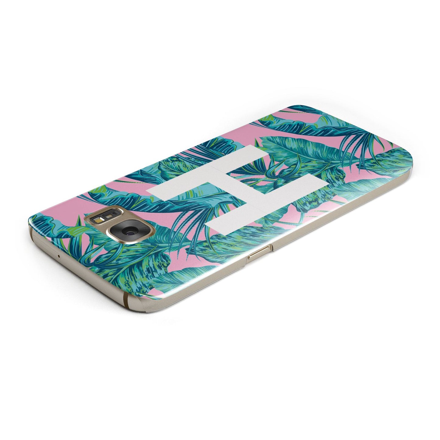 Personalised Tropical Pink and Green Samsung Galaxy Case Top Cutout