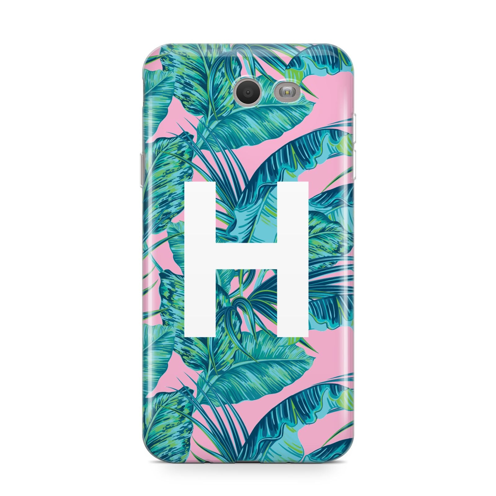 Personalised Tropical Pink and Green Samsung Galaxy J7 2017 Case