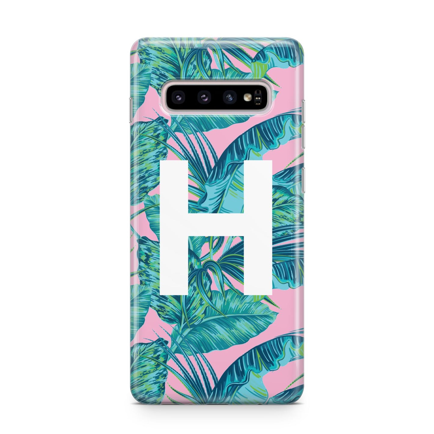 Personalised Tropical Pink and Green Samsung Galaxy S10 Plus Case