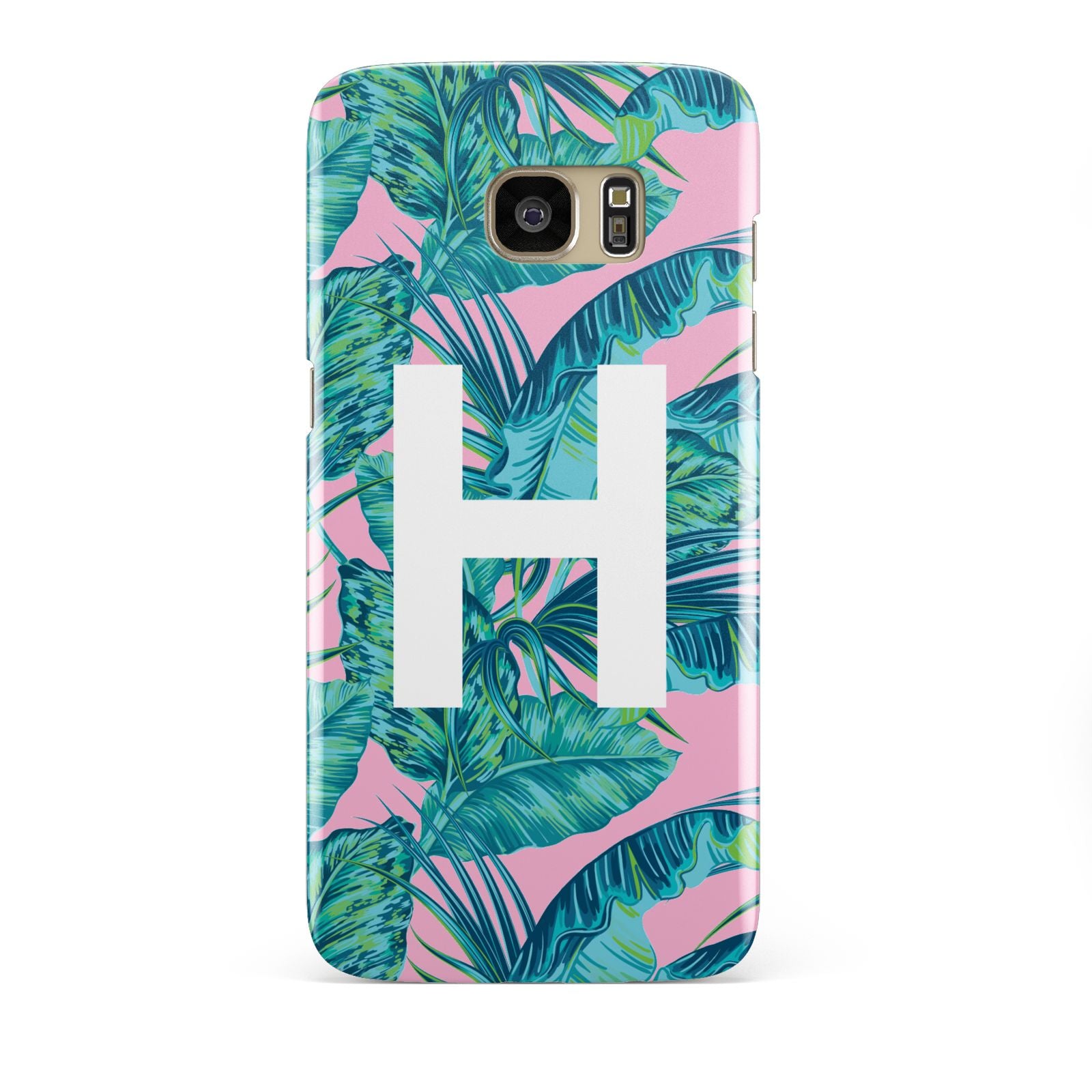 Personalised Tropical Pink and Green Samsung Galaxy S7 Edge Case