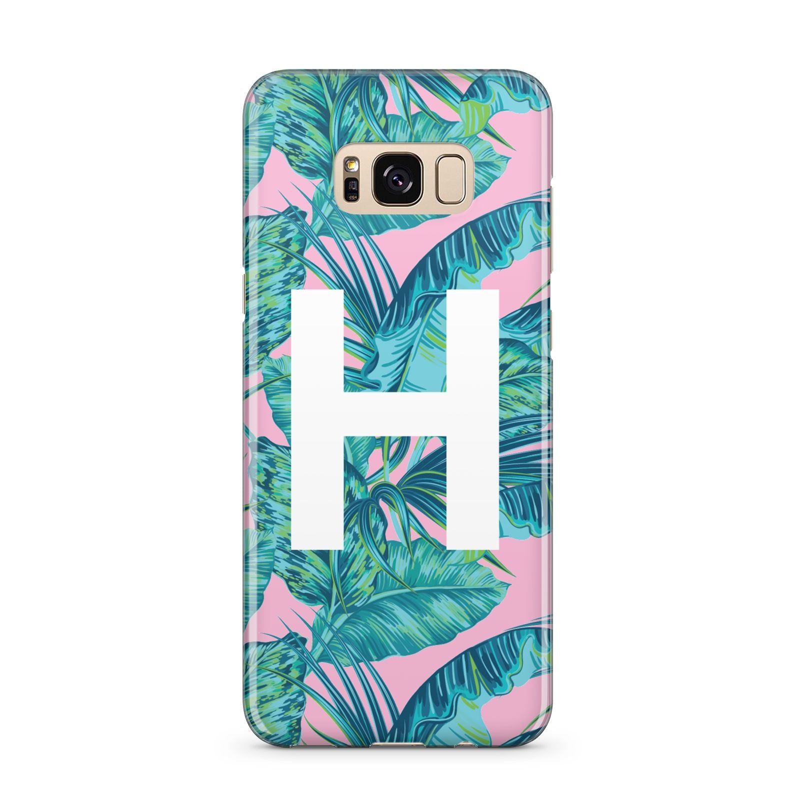 Personalised Tropical Pink and Green Samsung Galaxy S8 Plus Case