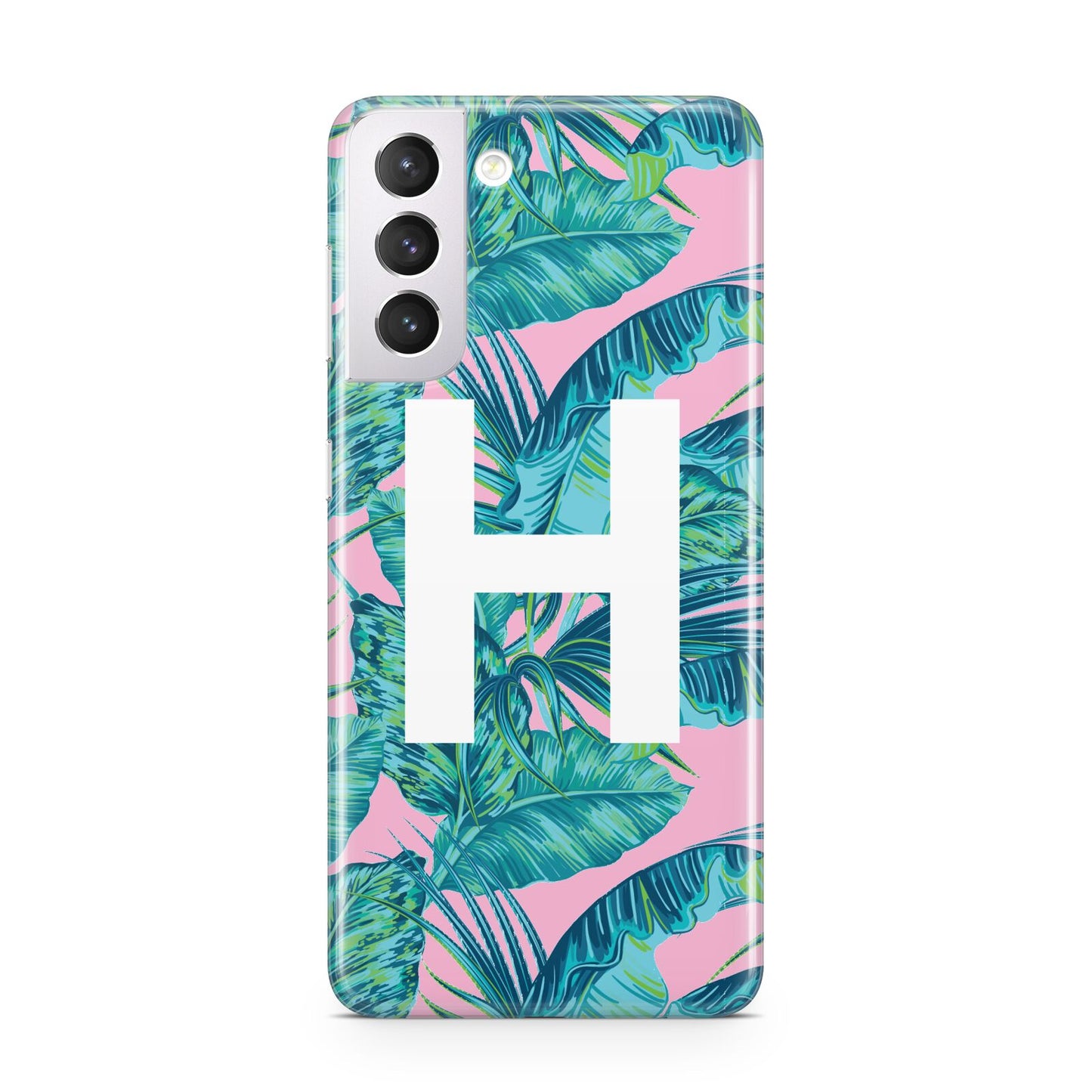 Personalised Tropical Pink and Green Samsung S21 Case