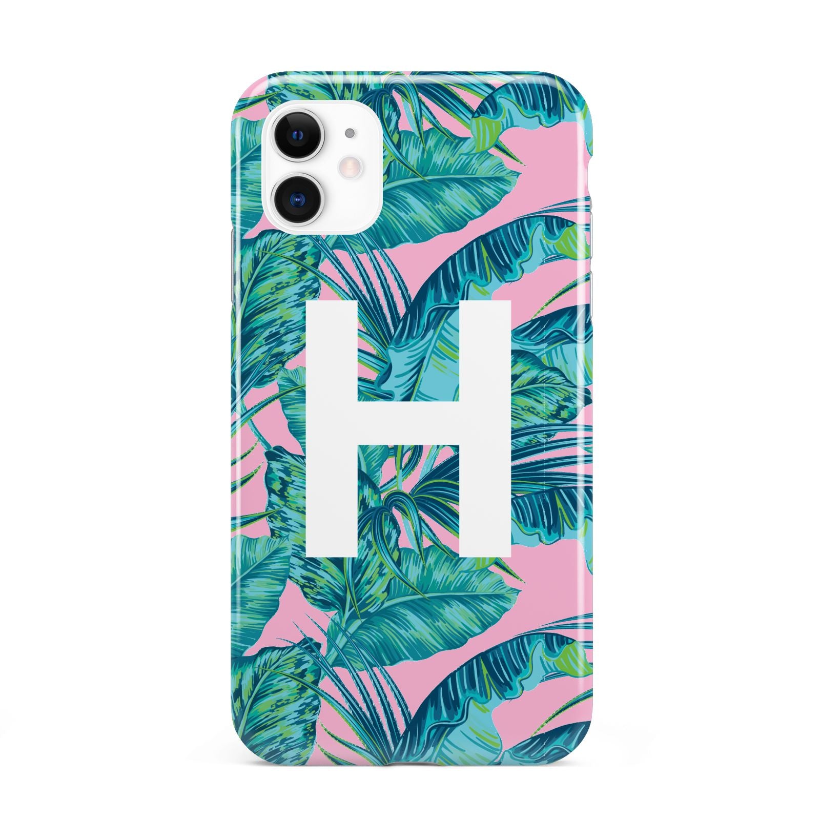 Personalised Tropical Pink and Green iPhone 11 3D Tough Case