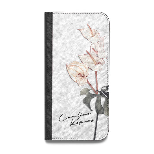 Personalised Tropical Plant Vegan Leather Flip iPhone Case