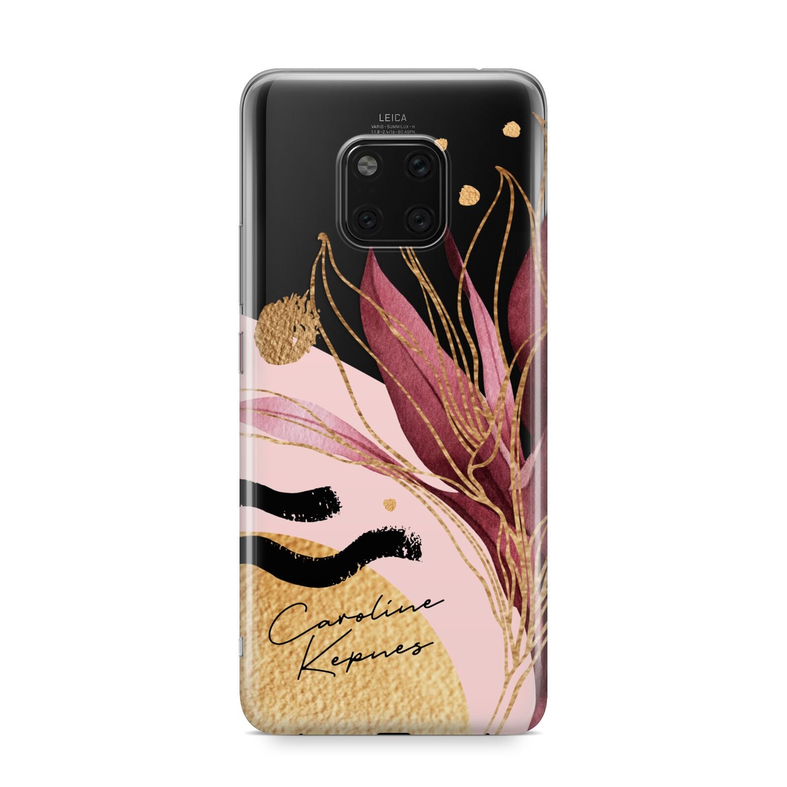 Personalised Tropical Red Leaf Huawei Mate 20 Pro Phone Case