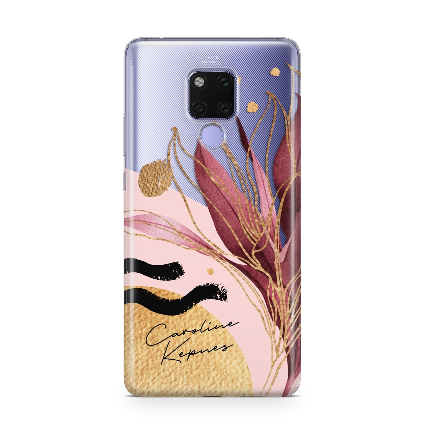 Personalised Tropical Red Leaf Huawei Mate 20X Phone Case