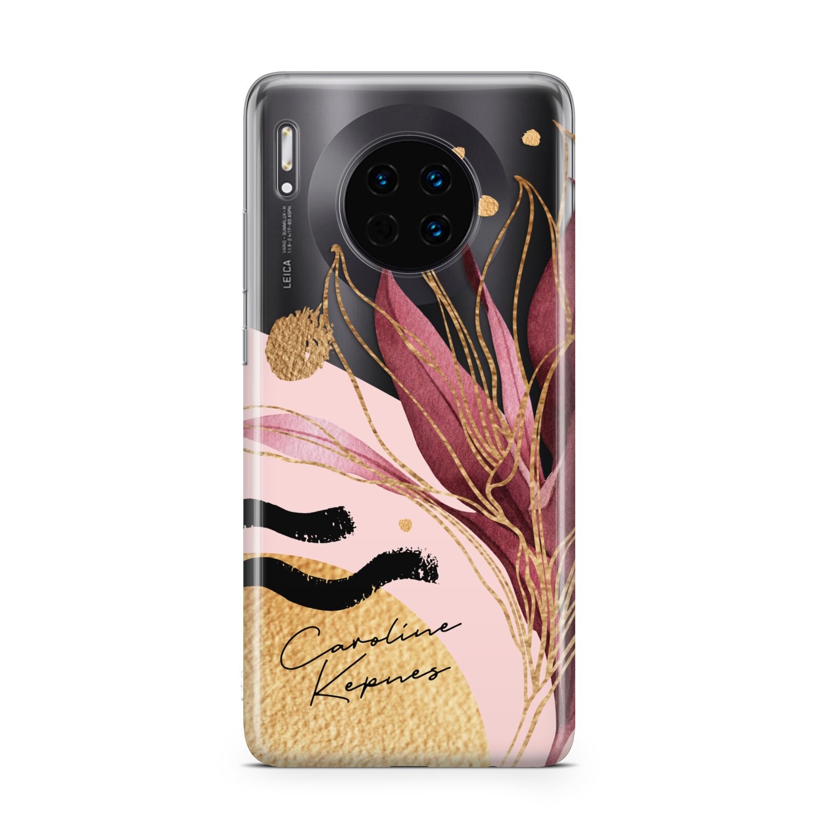 Personalised Tropical Red Leaf Huawei Mate 30