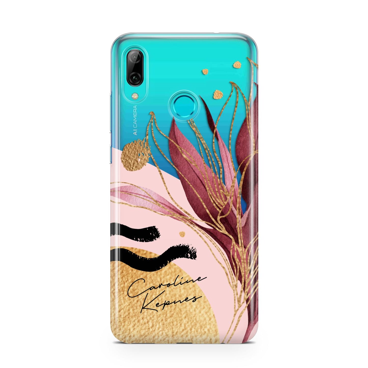 Personalised Tropical Red Leaf Huawei P Smart 2019 Case