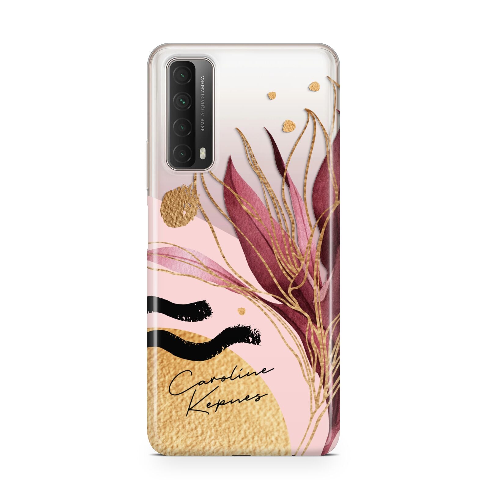 Personalised Tropical Red Leaf Huawei P Smart 2021