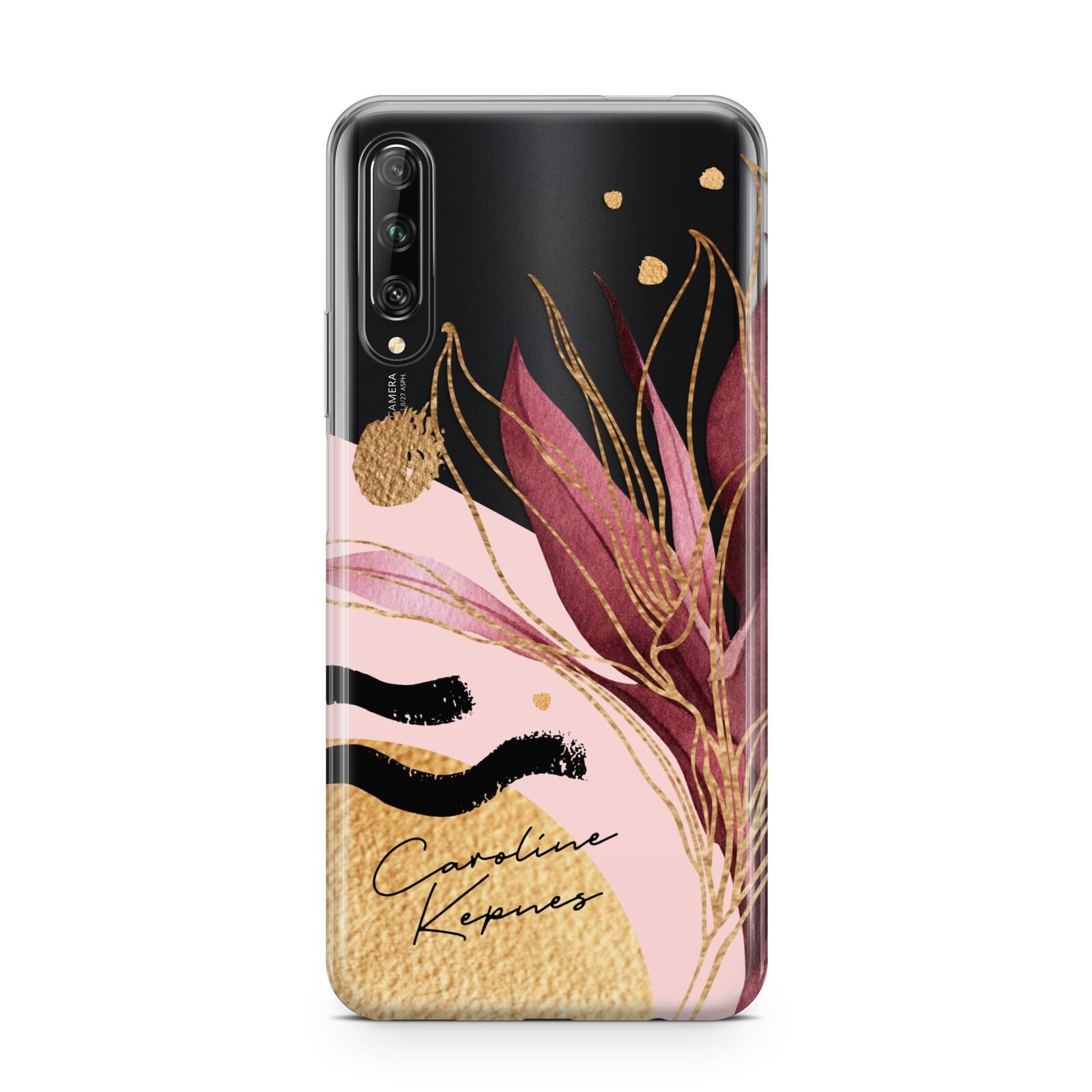 Personalised Tropical Red Leaf Huawei P Smart Pro 2019