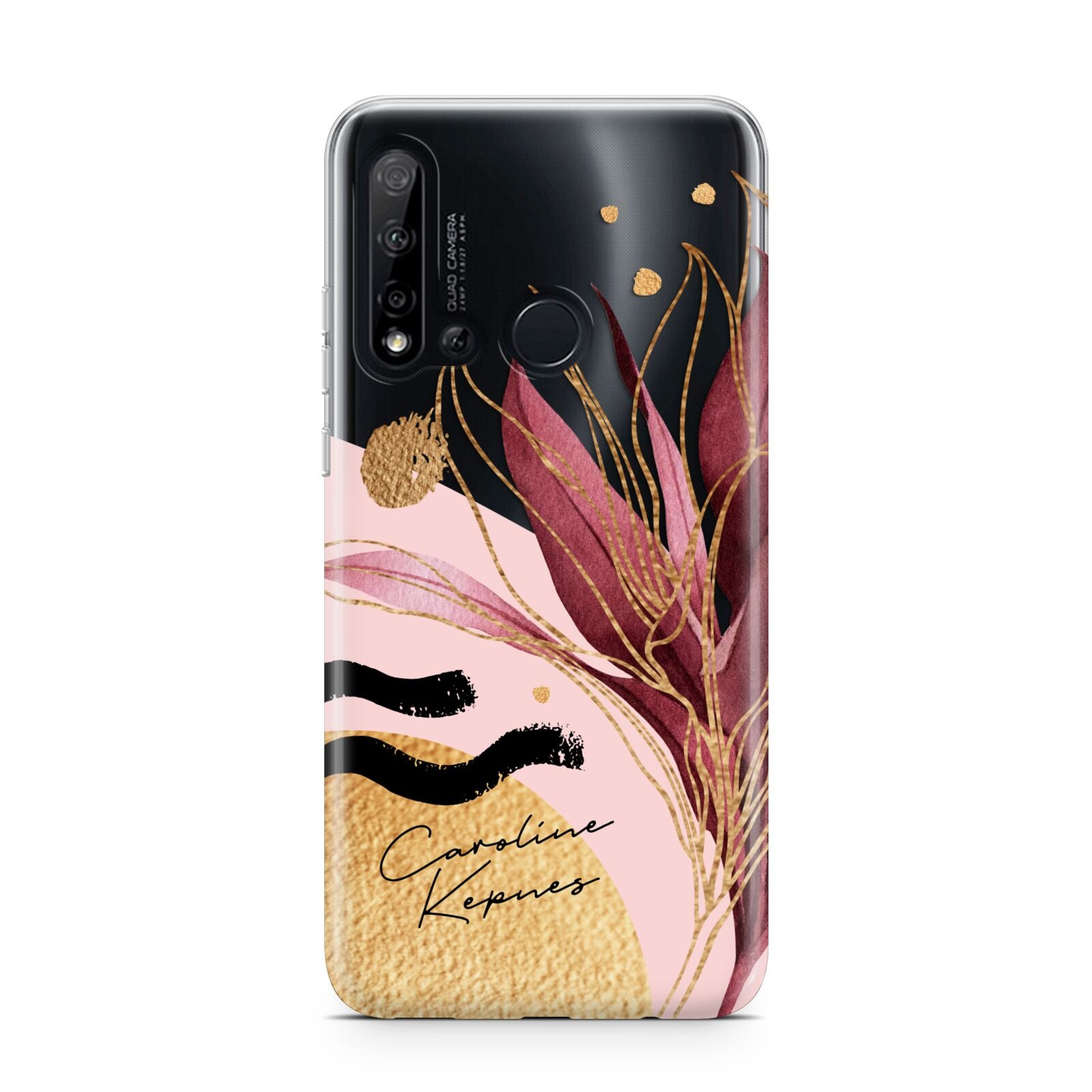 Personalised Tropical Red Leaf Huawei P20 Lite 5G Phone Case