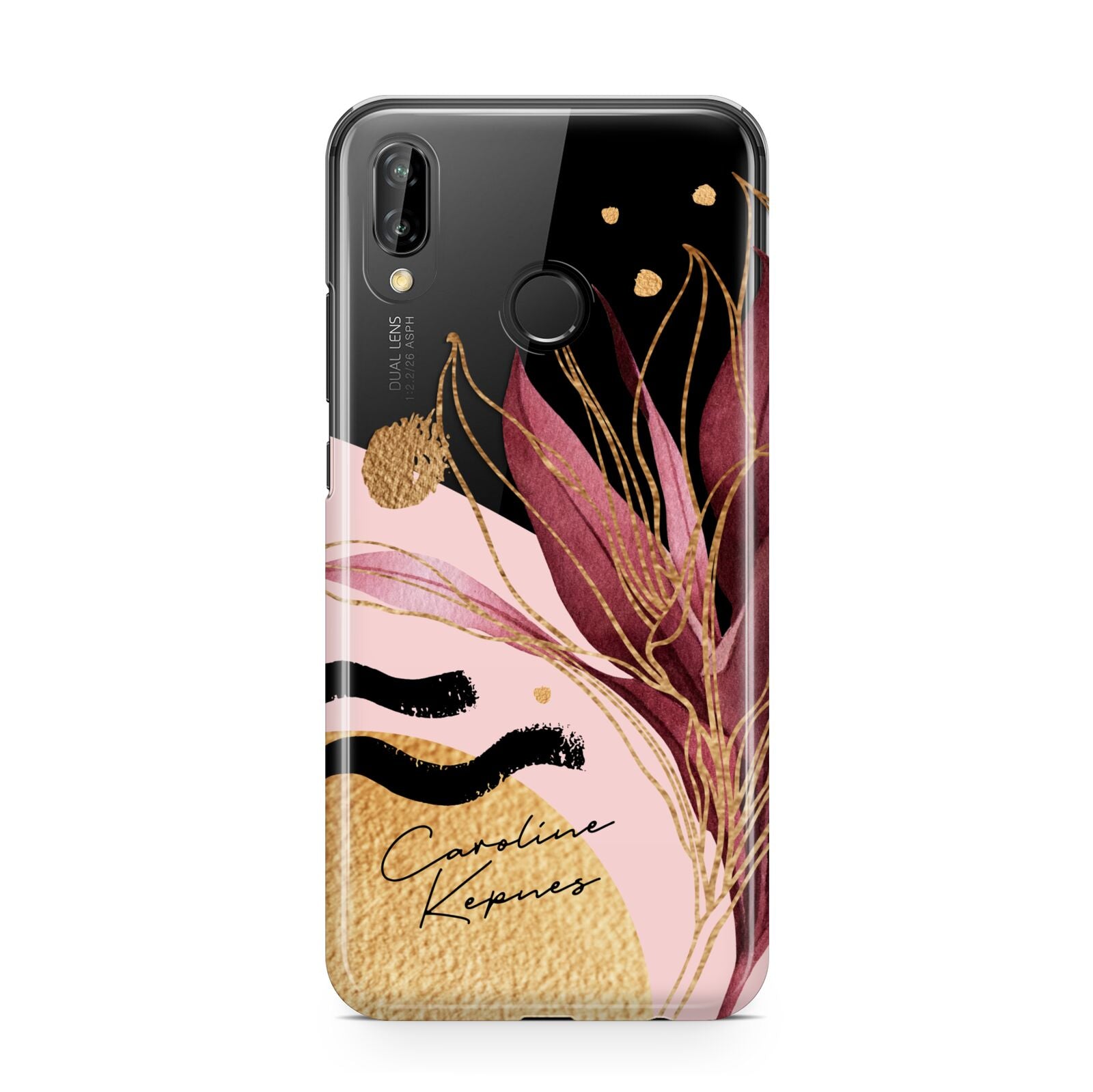 Personalised Tropical Red Leaf Huawei P20 Lite Phone Case