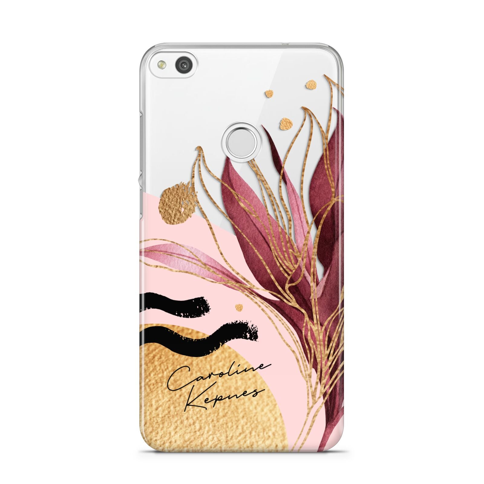 Personalised Tropical Red Leaf Huawei P8 Lite Case