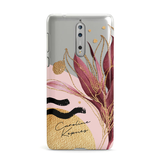 Personalised Tropical Red Leaf Nokia Case