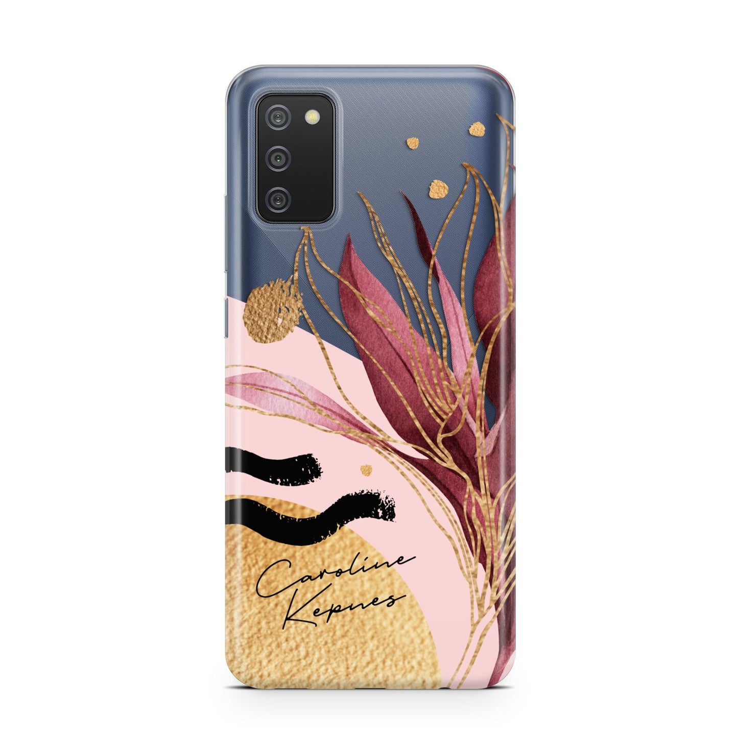 Personalised Tropical Red Leaf Samsung A02s Case